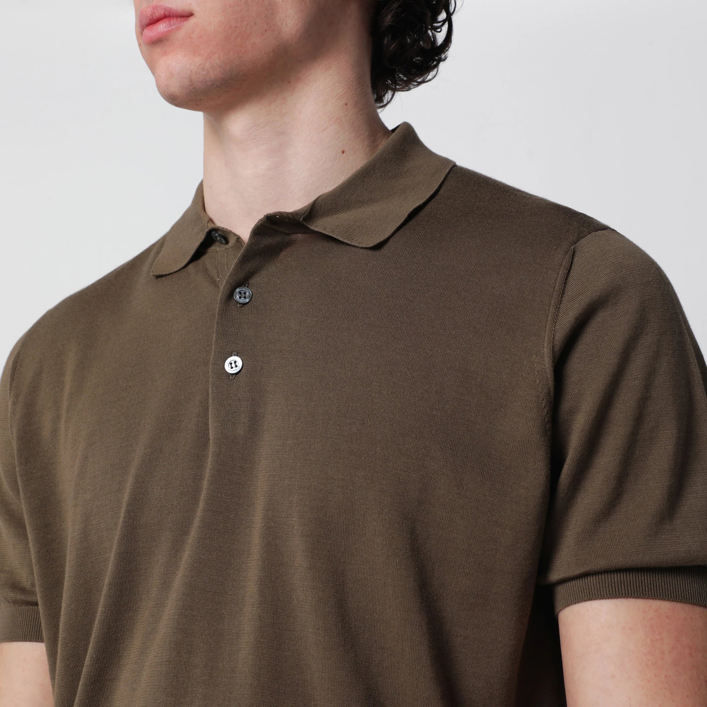 Drumohr Military green cotton polo shirt