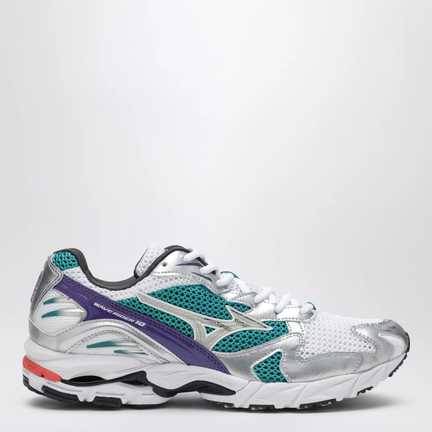 Mizuno SLWave Rider 10 Sneakers White/Silver/Teal Blue
