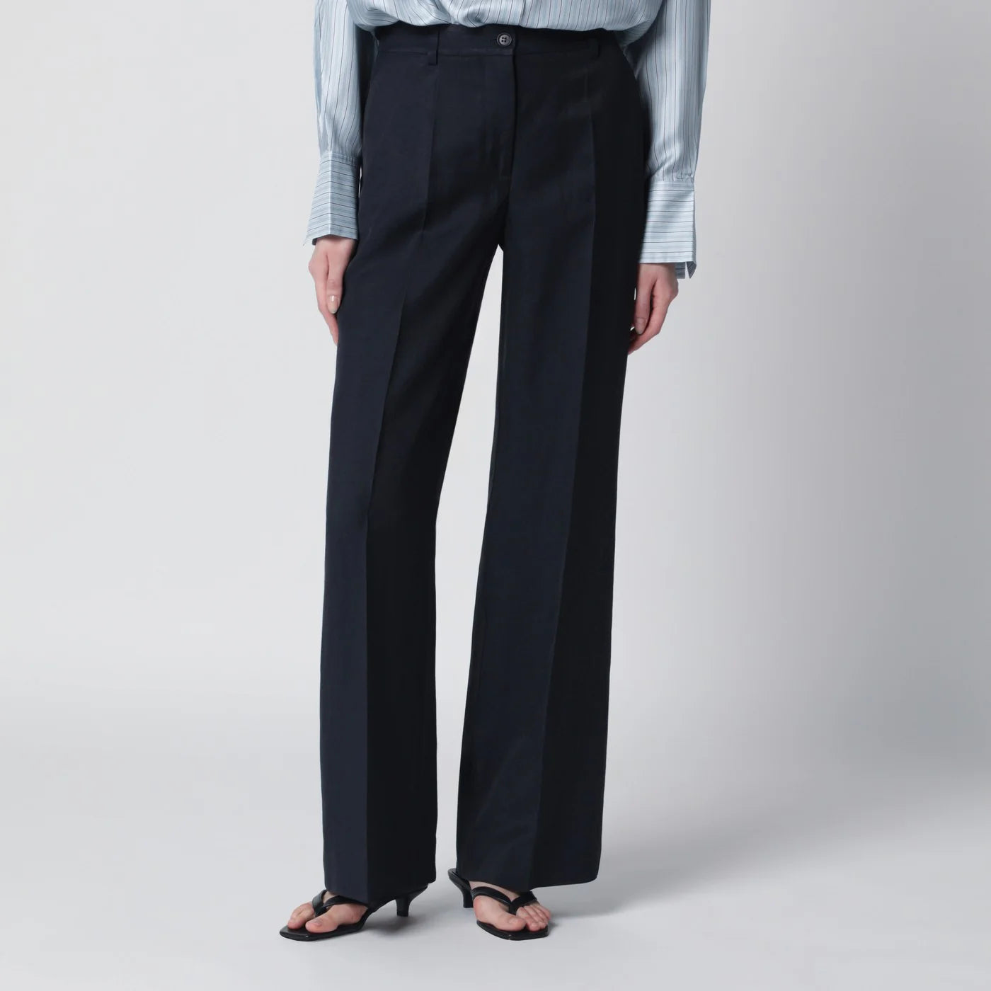 P.A.R.O.S.H. Blue viscose trousers