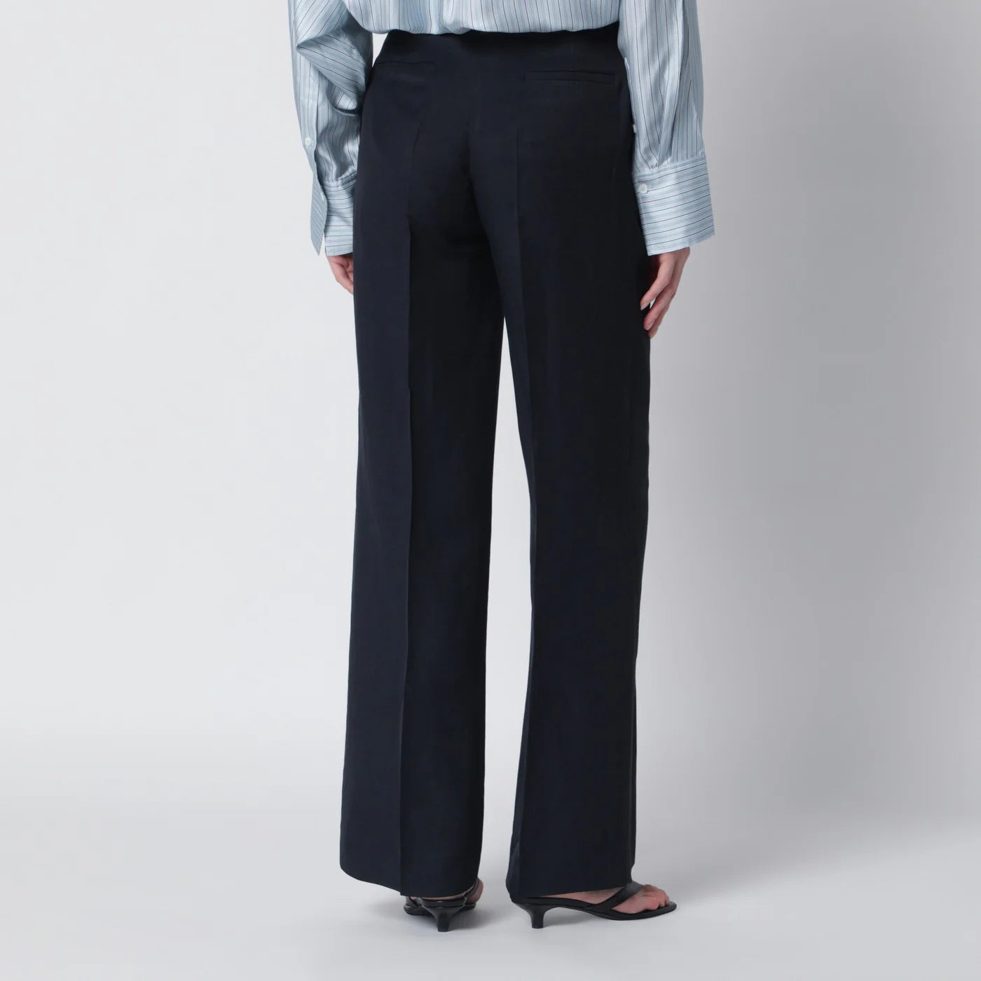 P.A.R.O.S.H. Blue viscose trousers