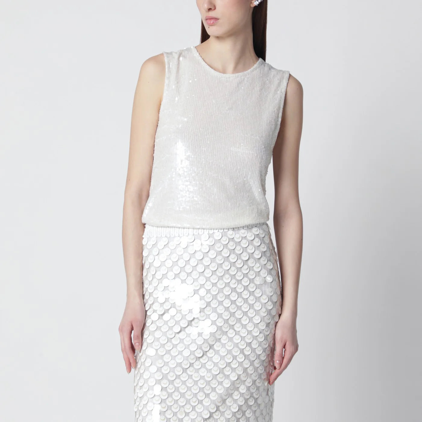 P.A.R.O.S.H. White sequin top