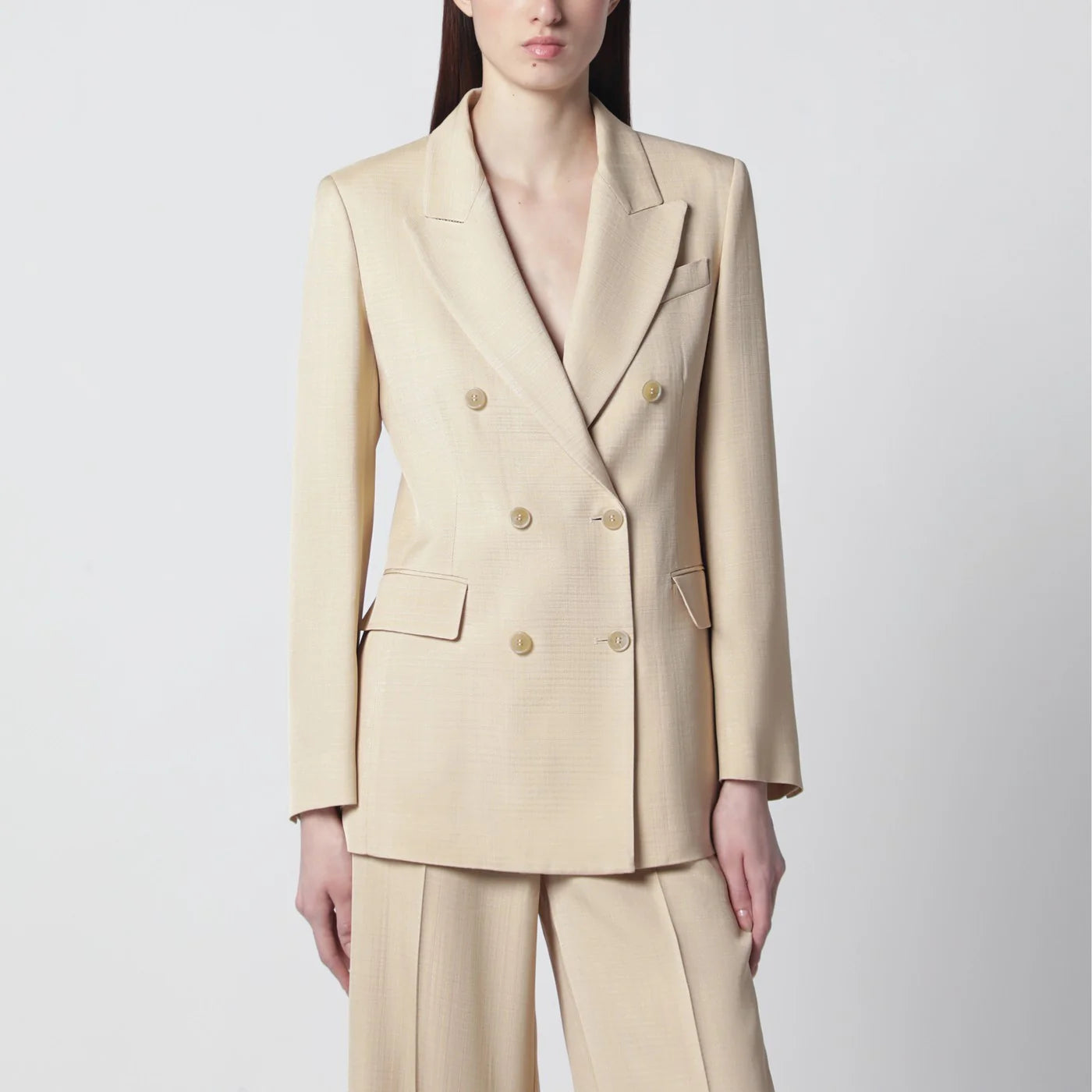 P.A.R.O.S.H. Champagne double-breasted jacket