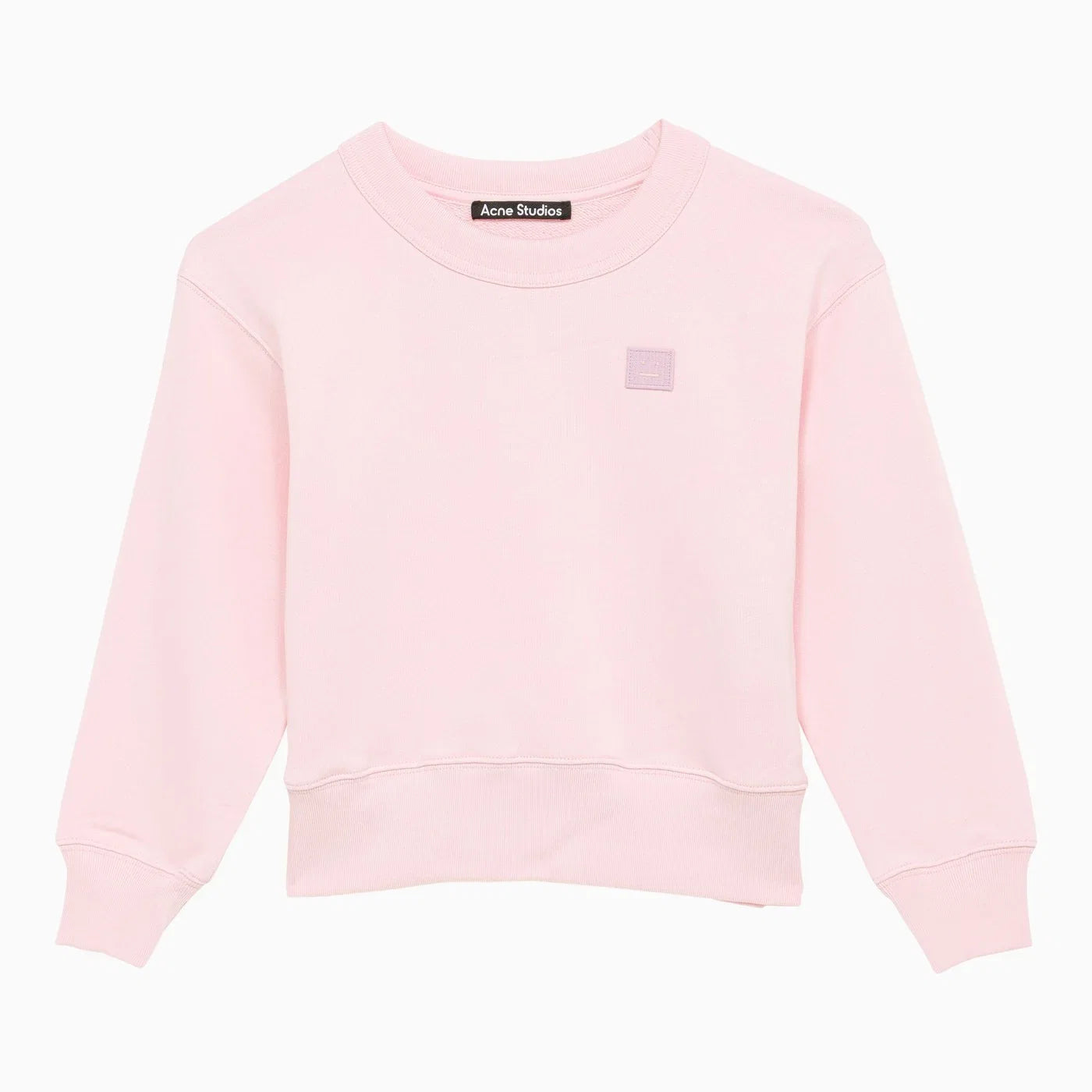 Acne Studios Crew-neck light pink cotton sweatshirt