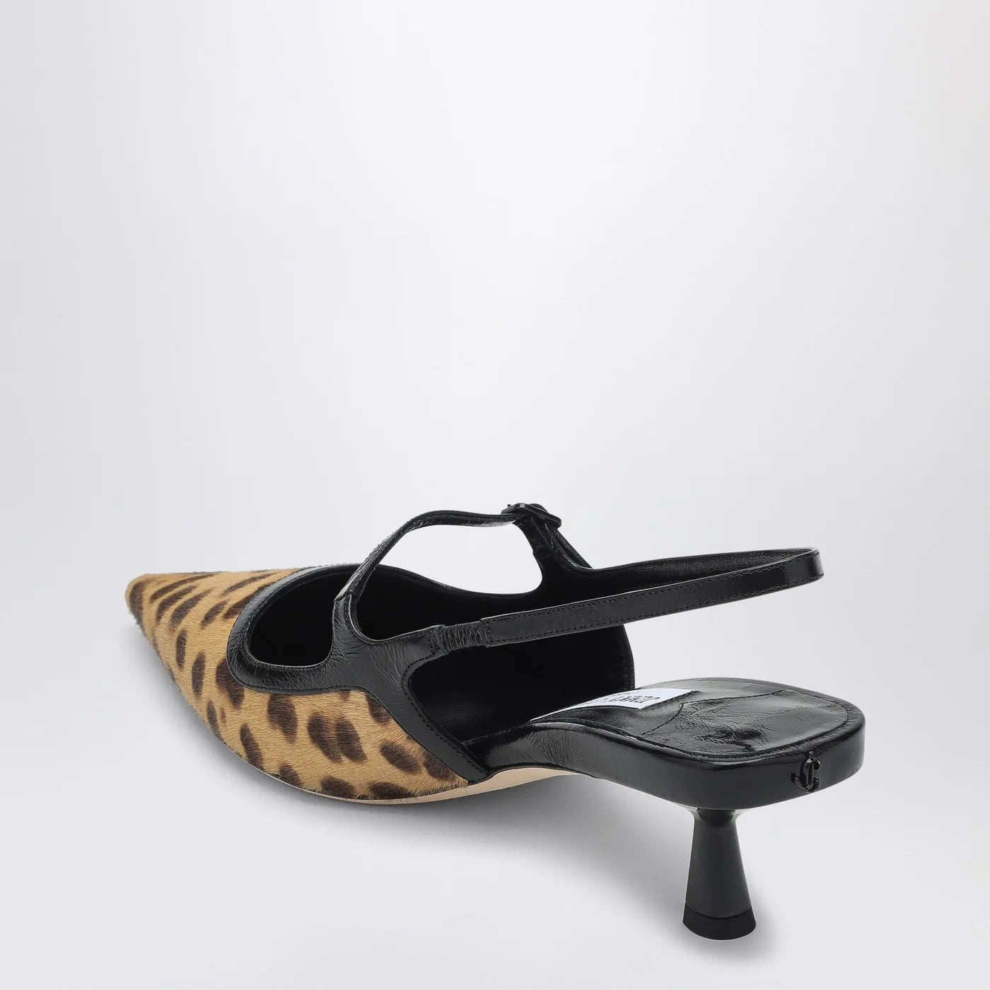 Jimmy Choo Didi 45 slingback in leopard print pony skin