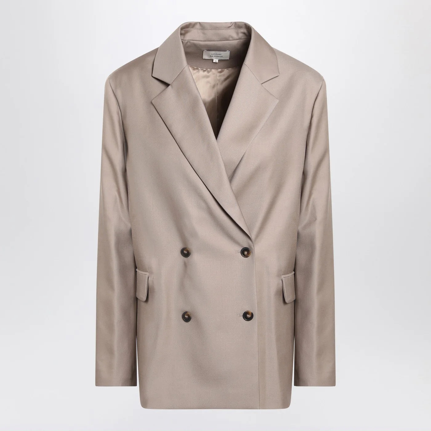 LouLou De Saison Double-breasted wool jacket in taupe color