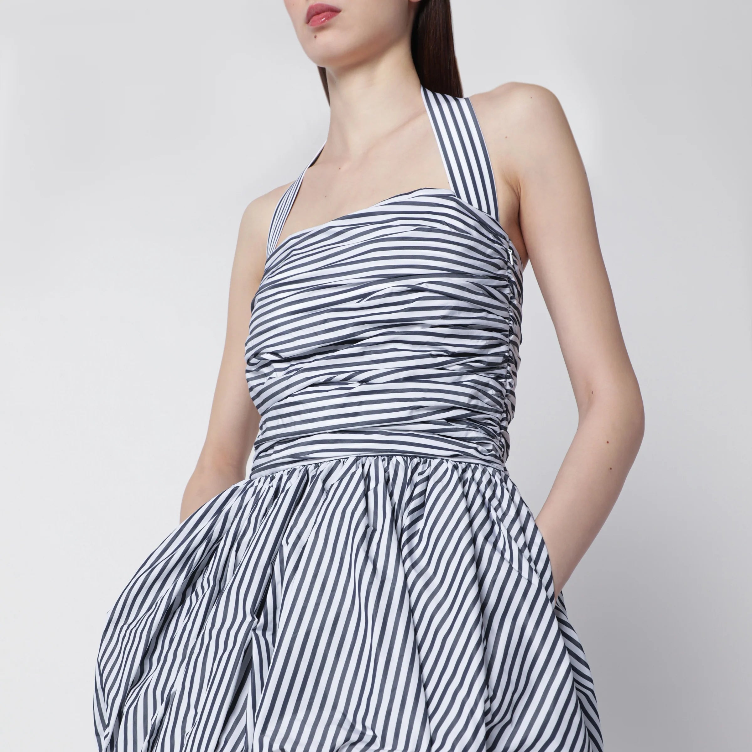 Patou Mini bloomer dress with stripes and open back