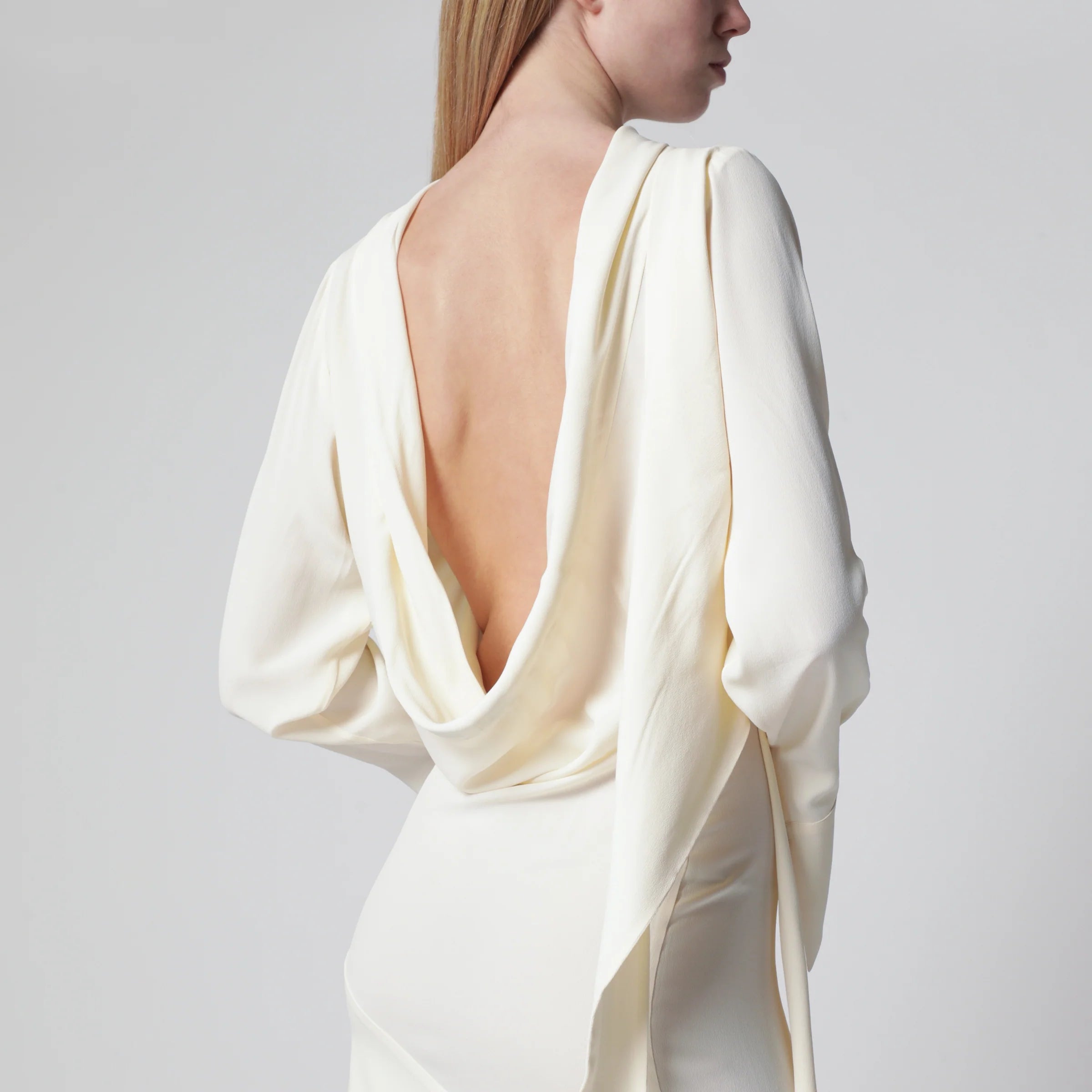 Francesco Murano White asymmetric silk-blend dress