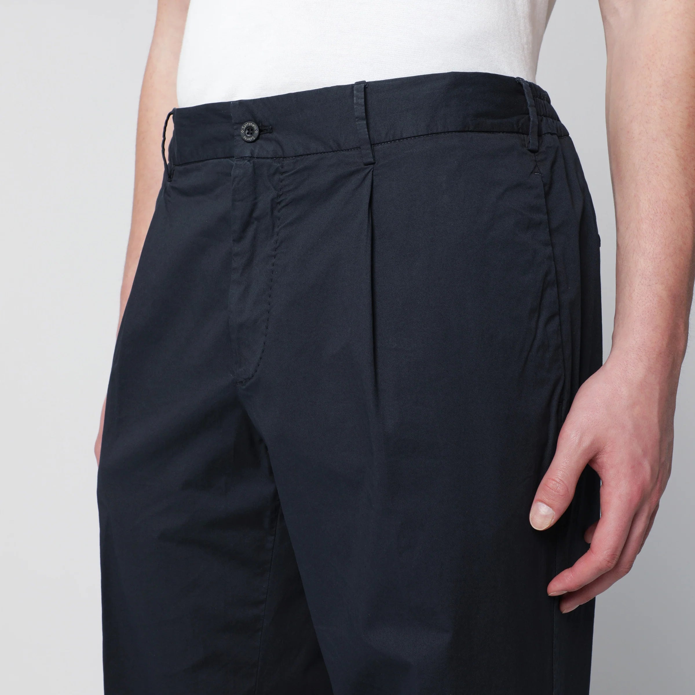 Santaniello Blue trousers in cotton blend