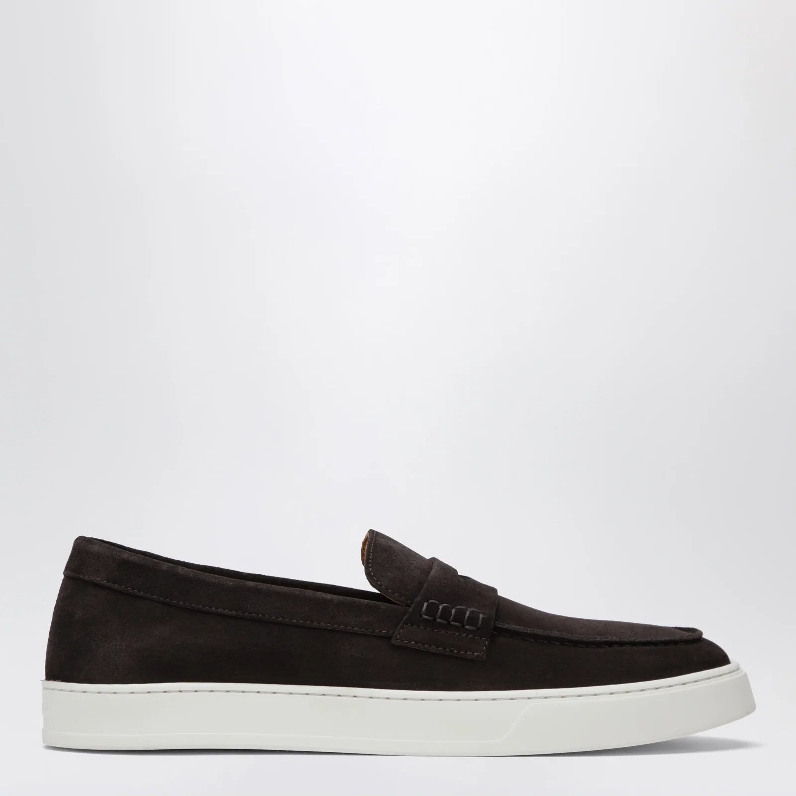 Doucal's Brown Suede Penny Loafers