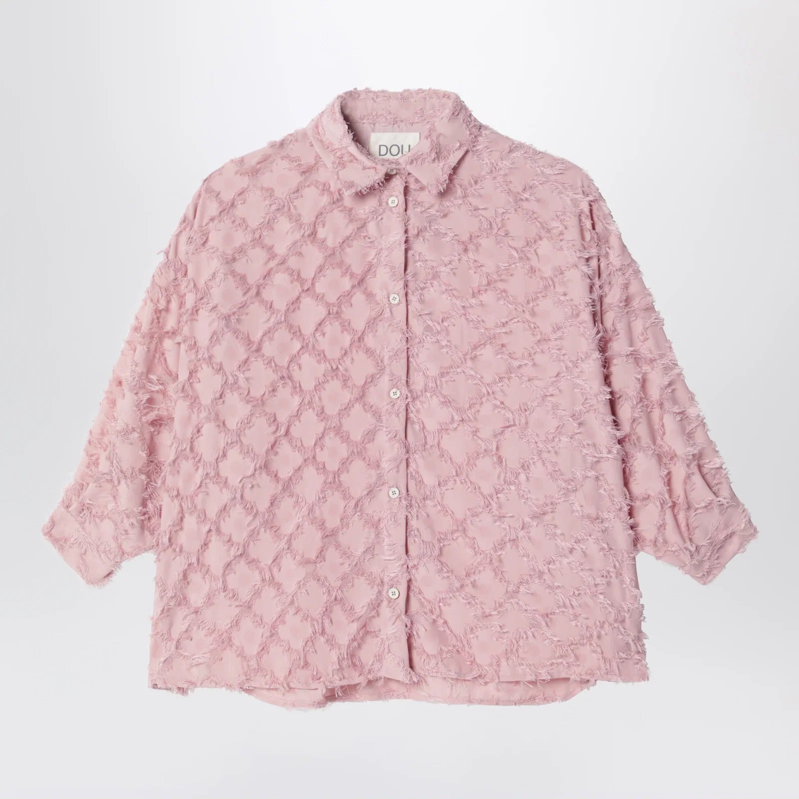 Douuod Pink Shirt With Fringe Pattern