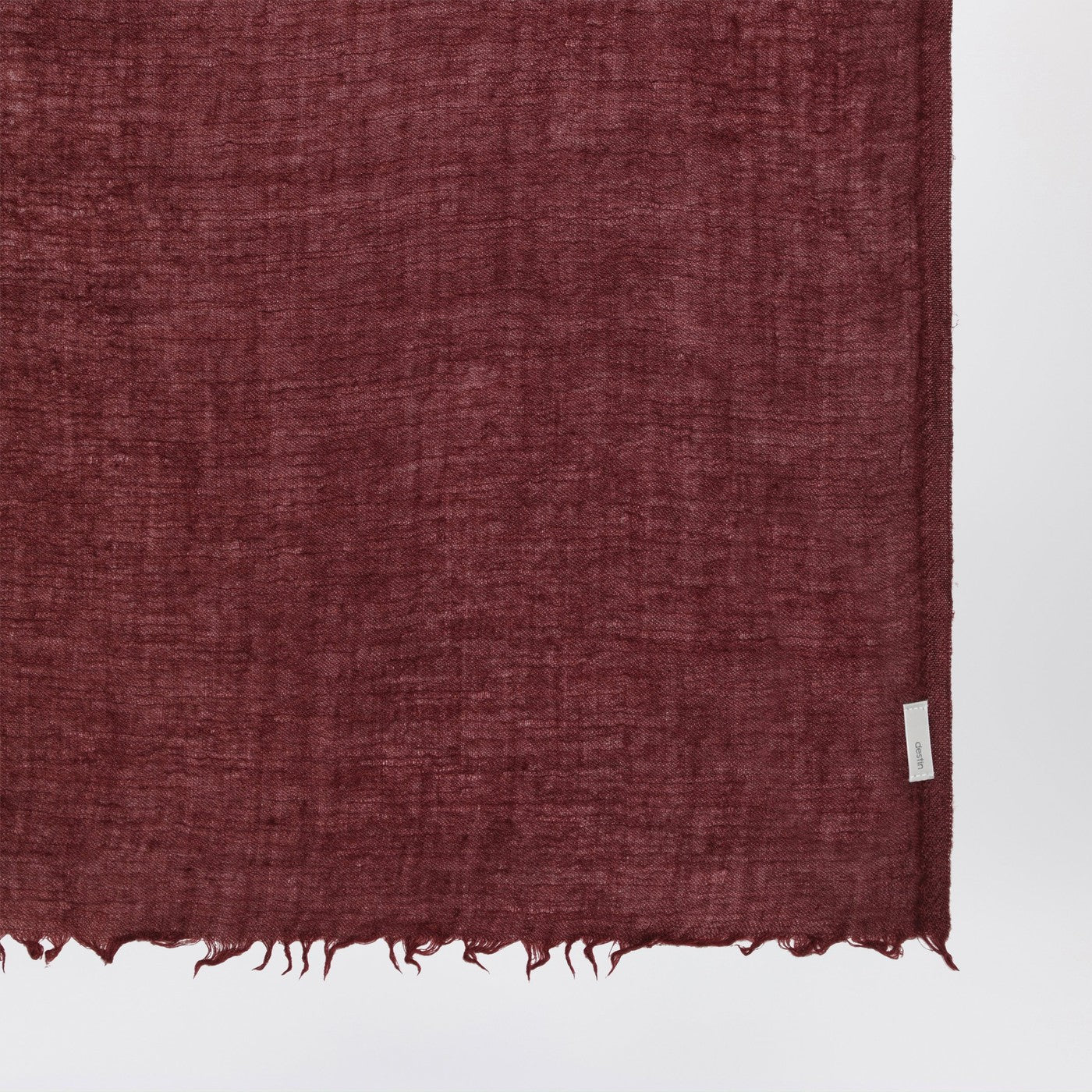 Destin Bordeaux silk and cashmere-blend scarf
