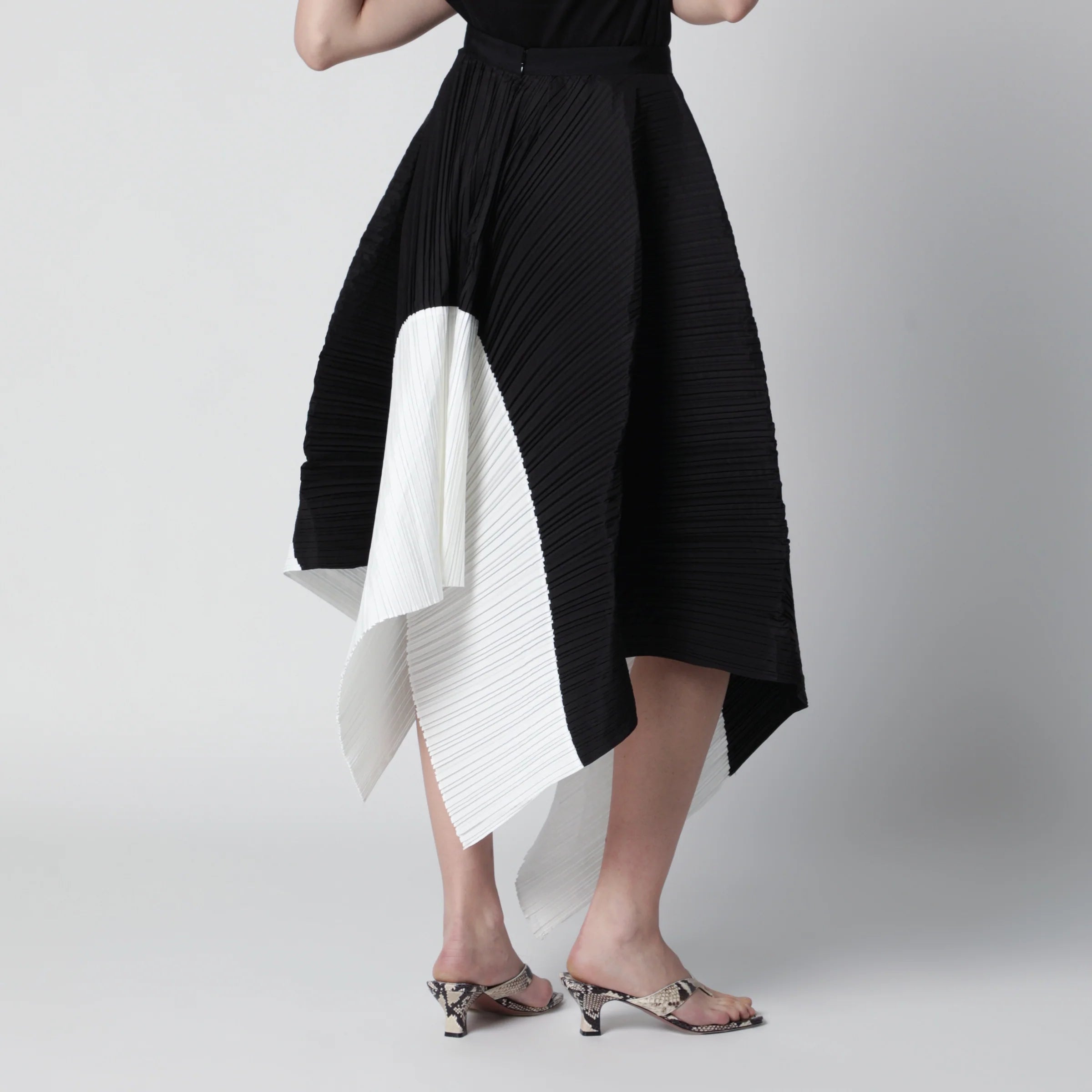 Entire Studios Asymmetric pleated black skirt