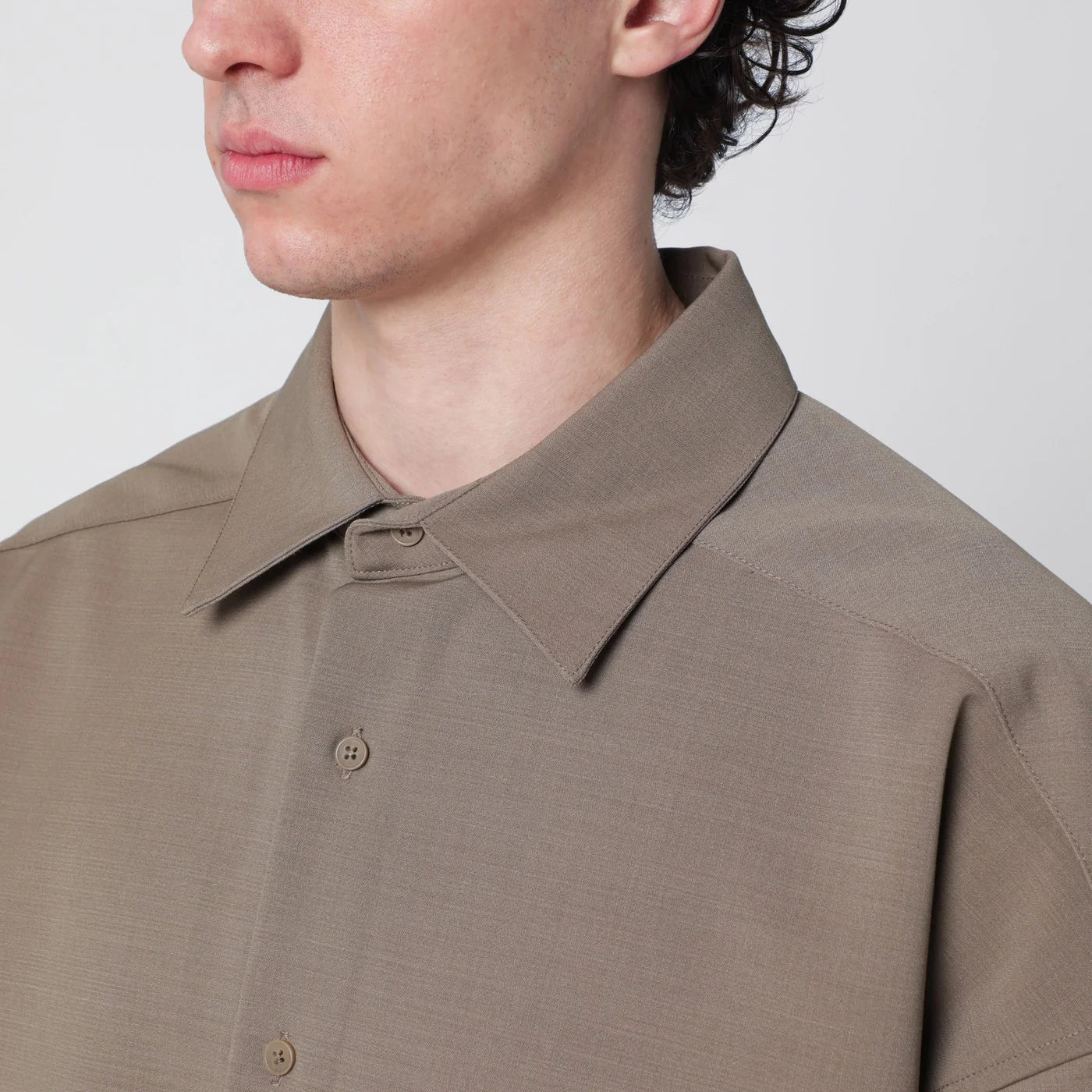 Entire Studios Beige oversized short-sleeve shirt
