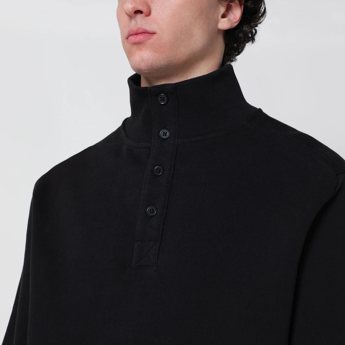 Entire Studios Black cotton buttoned sweater