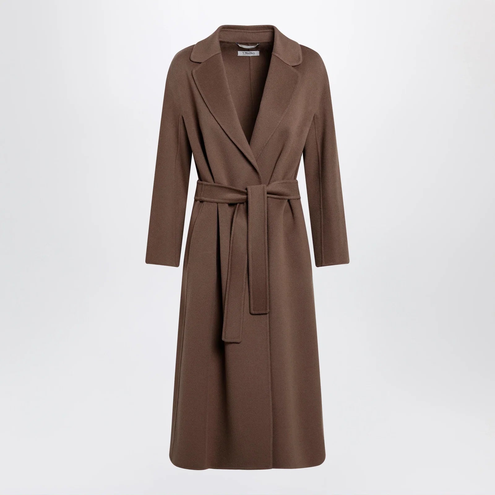 S Max Mara Brown midi coat in wool drap