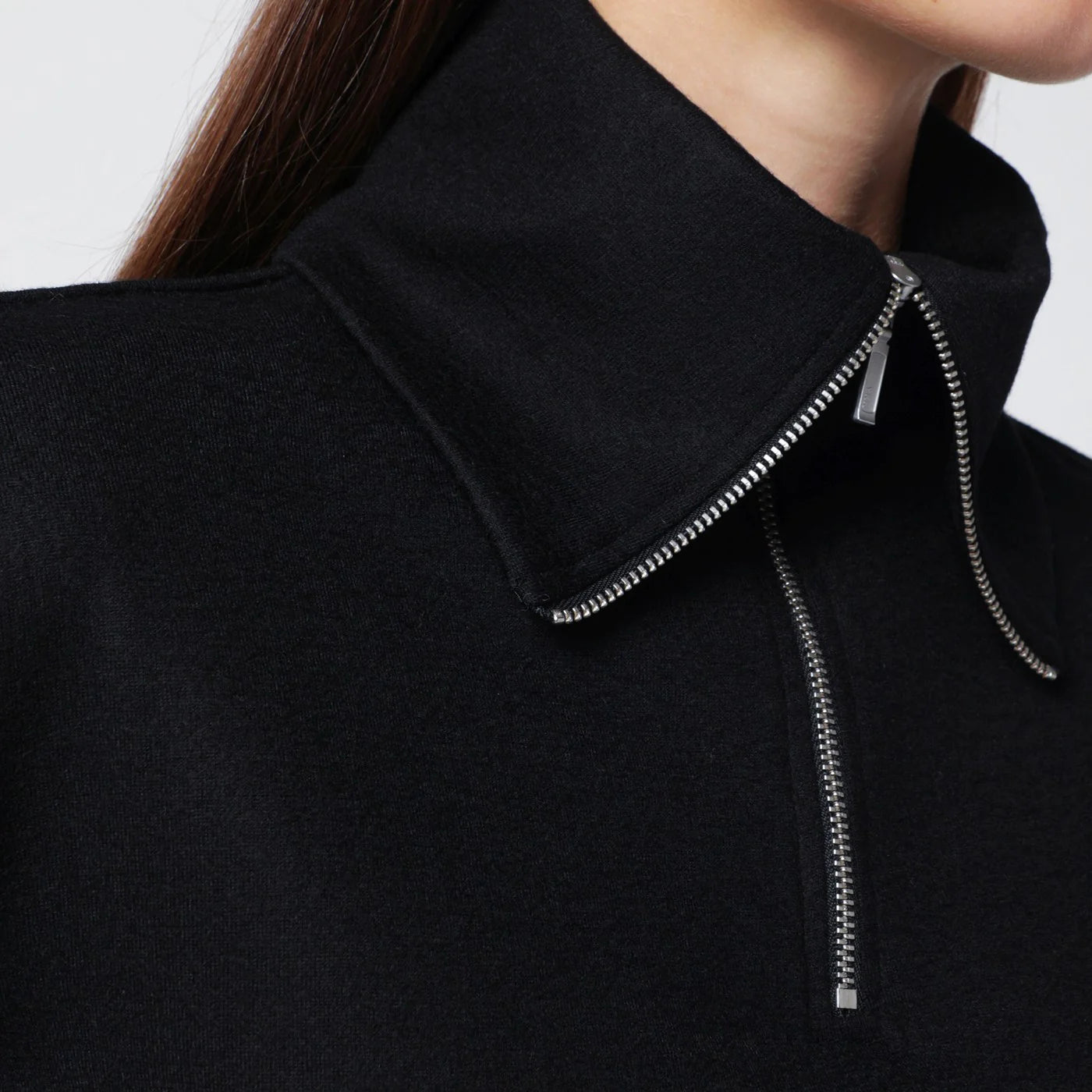 Entire Studios Black wool zip-collar top