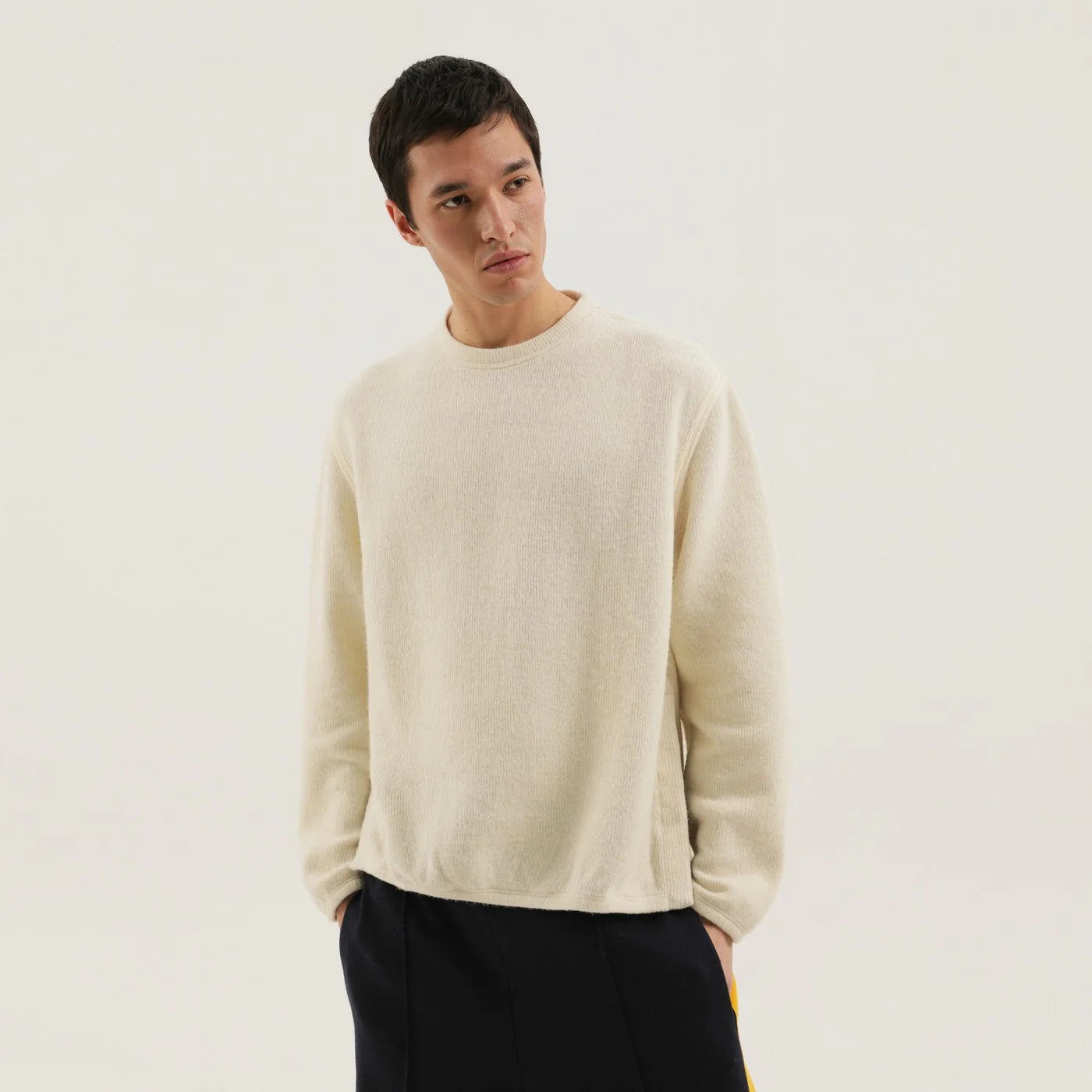 1989 STUDIO White ribbed sweater with slits