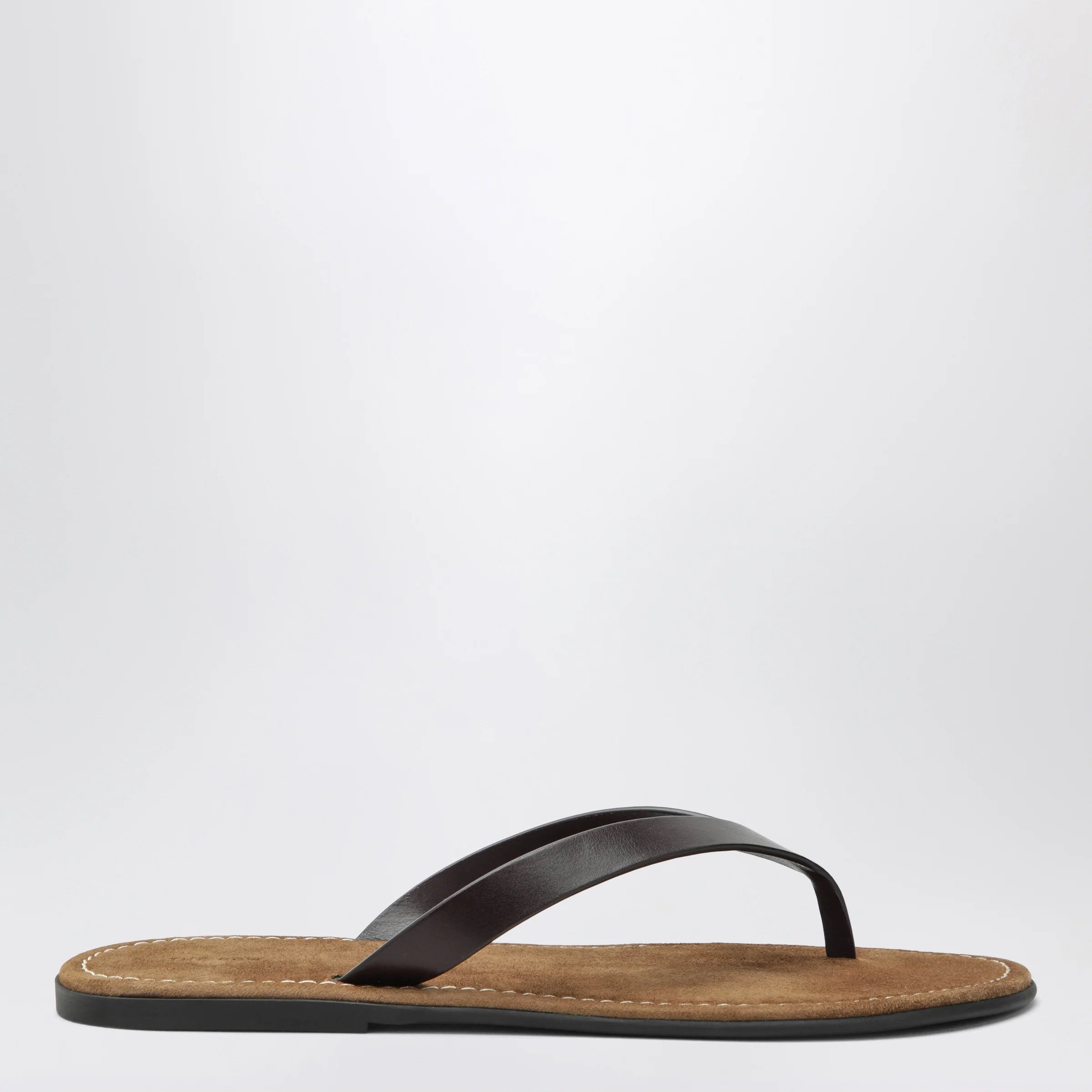 The Row Flip-flops in calfskin leather brown