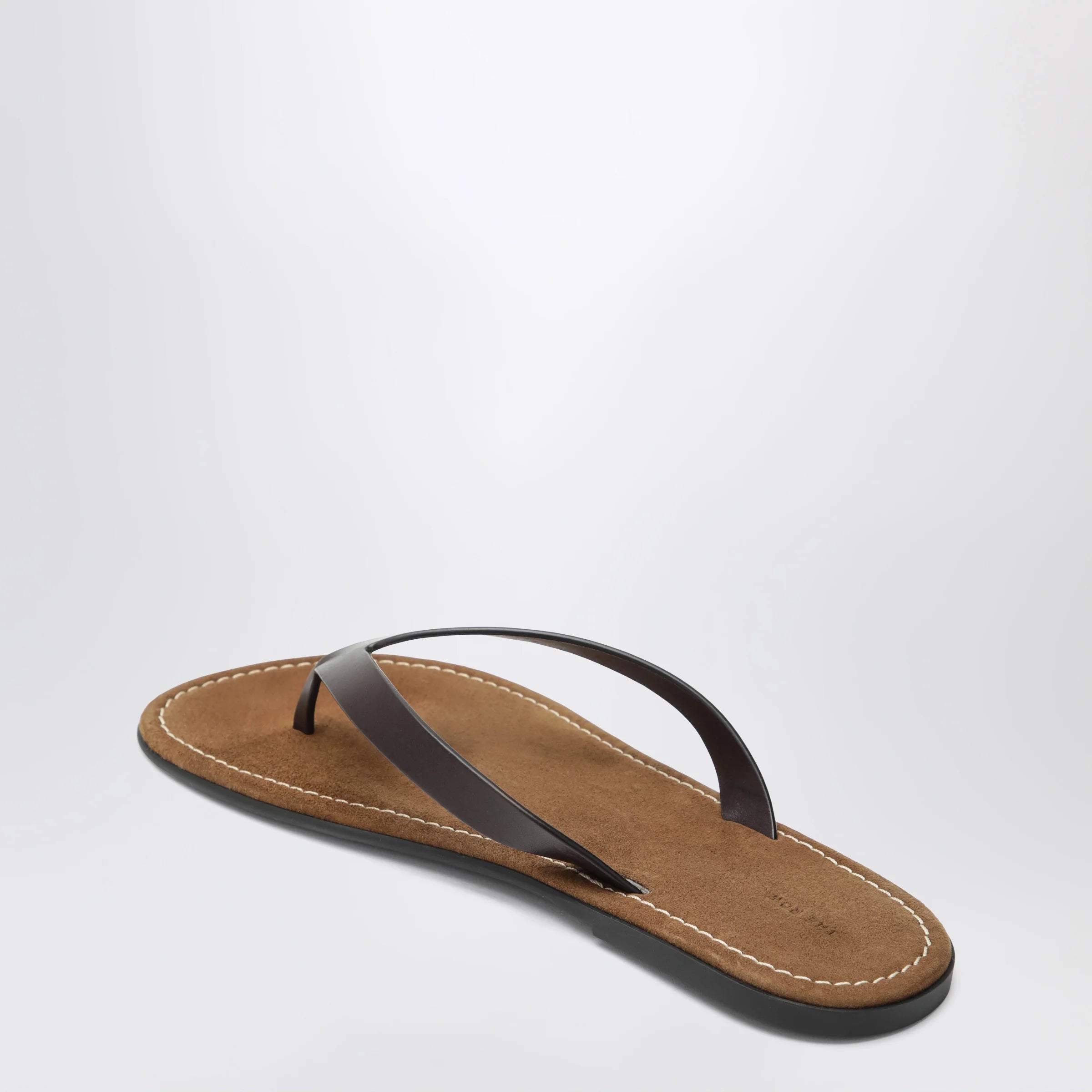 The Row Flip-flops in calfskin leather brown