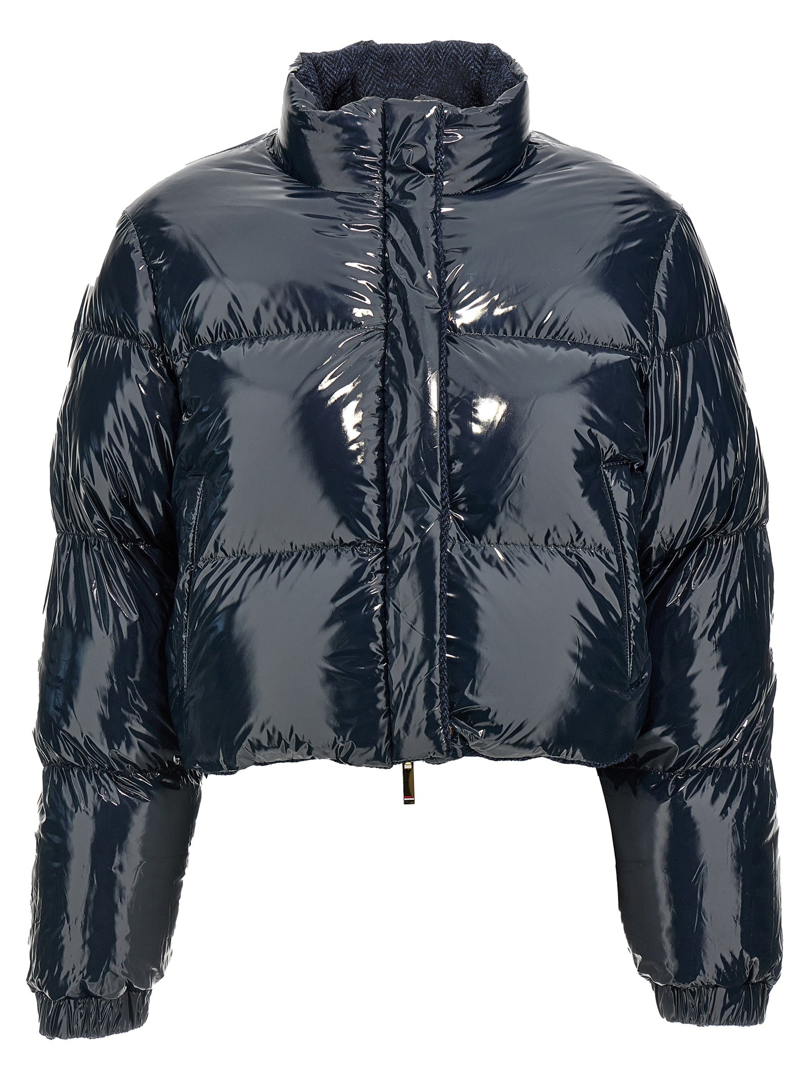 Thom Browne Herringbone Harris Tweed Reversible Down Jacket