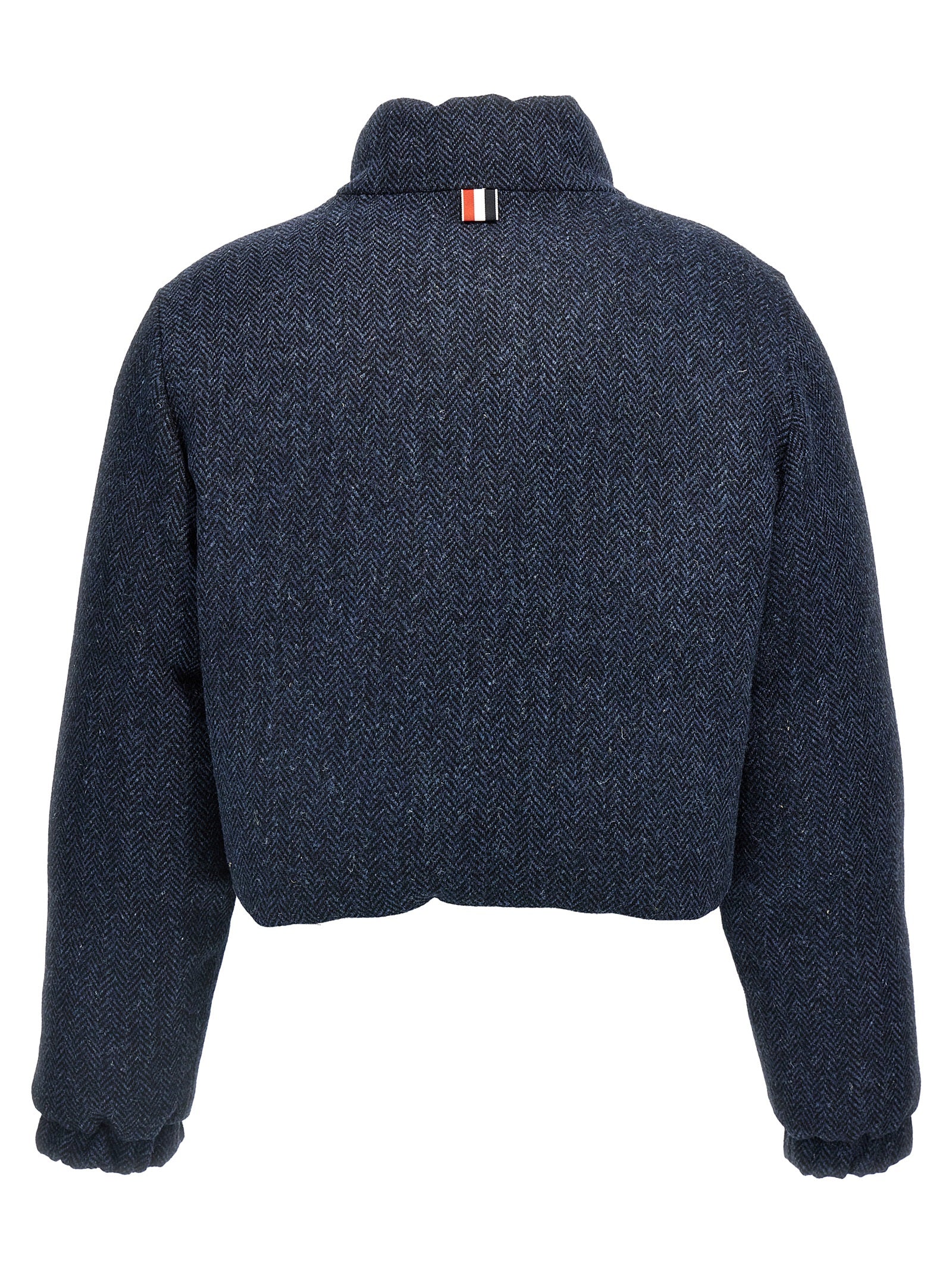 Thom Browne Herringbone Harris Tweed Reversible Down Jacket