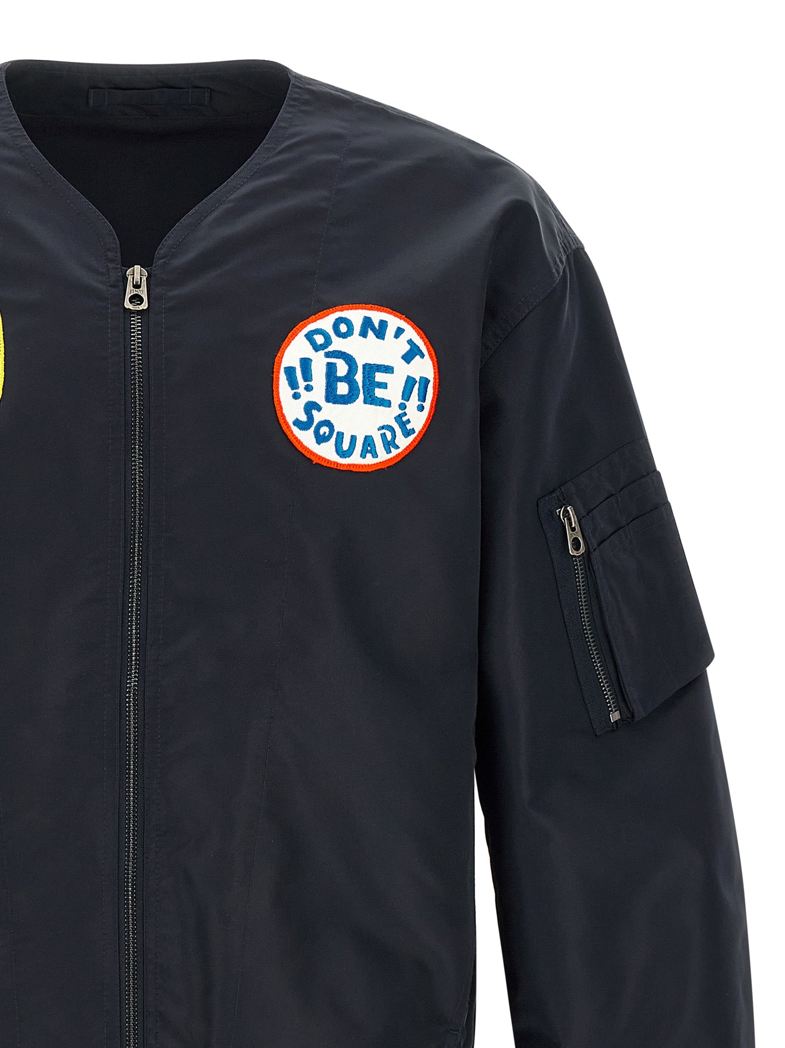 Kenzo Badges Collarless Bomber Jacket