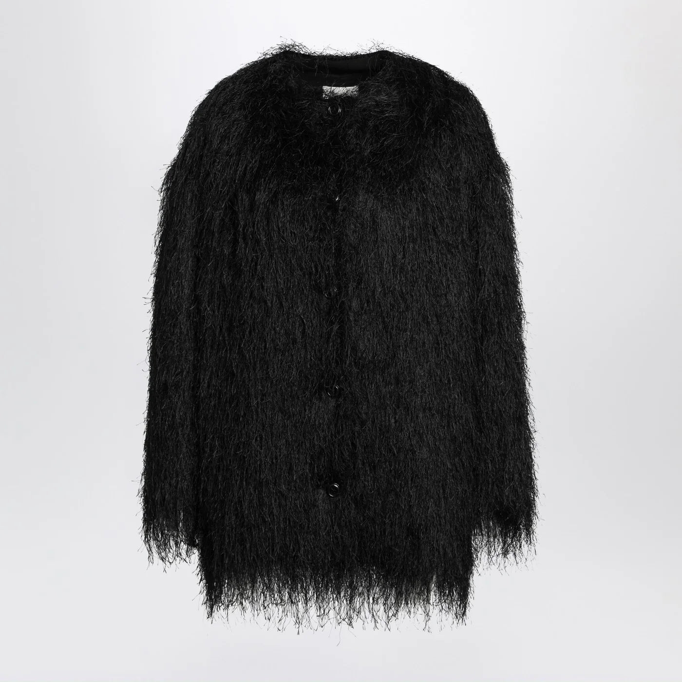 LouLou De Saison Black Filipo coat with fringes