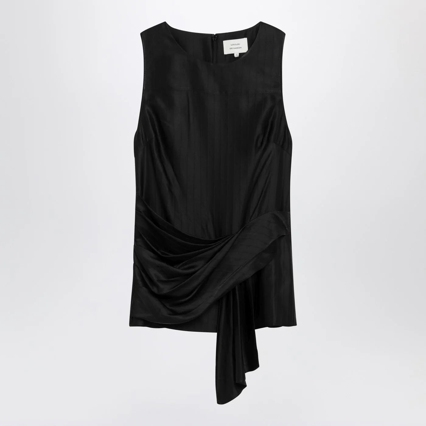 LouLou De Saison Black draped Fonda top