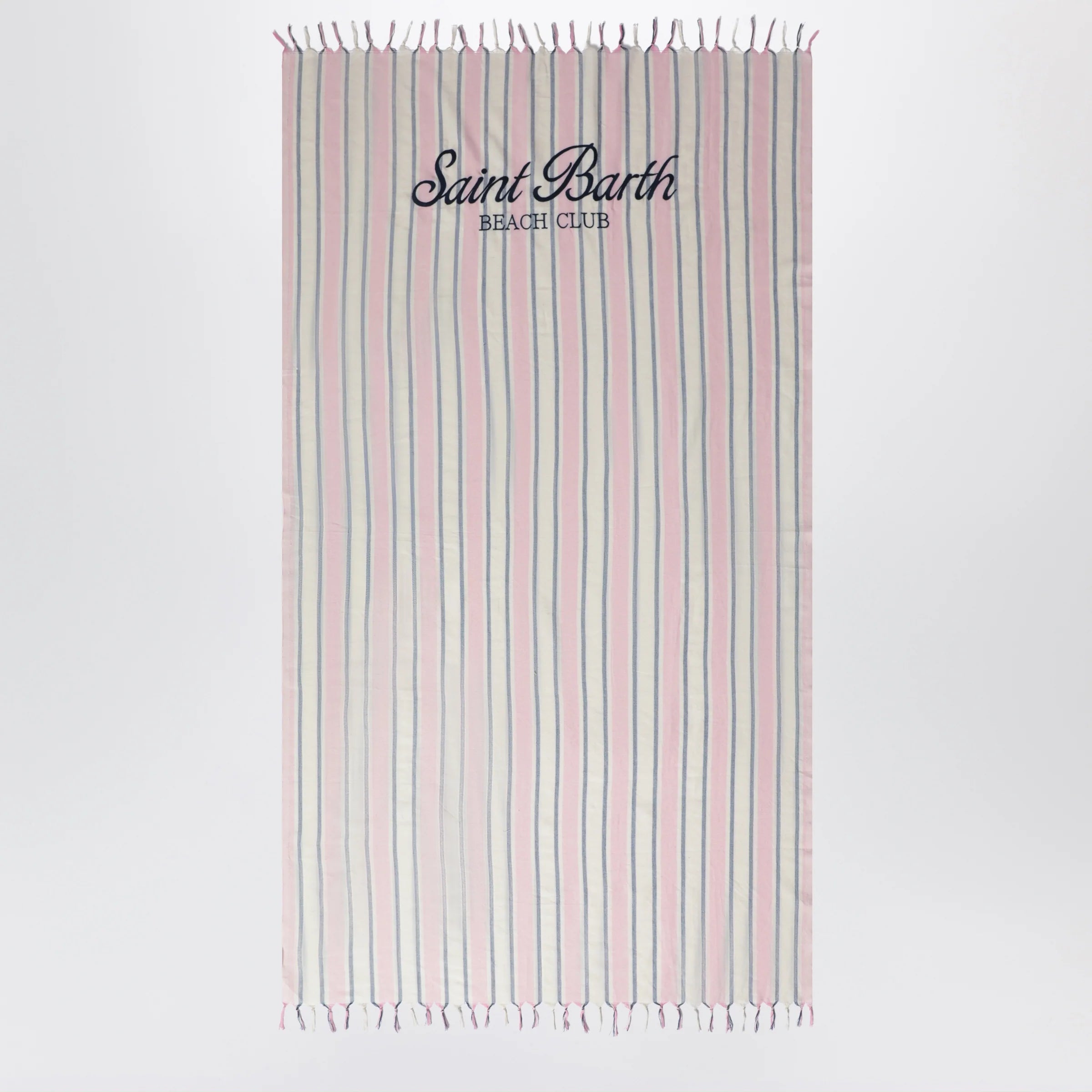MC2 Saint Barth Striped beach towel with logo embroidery
