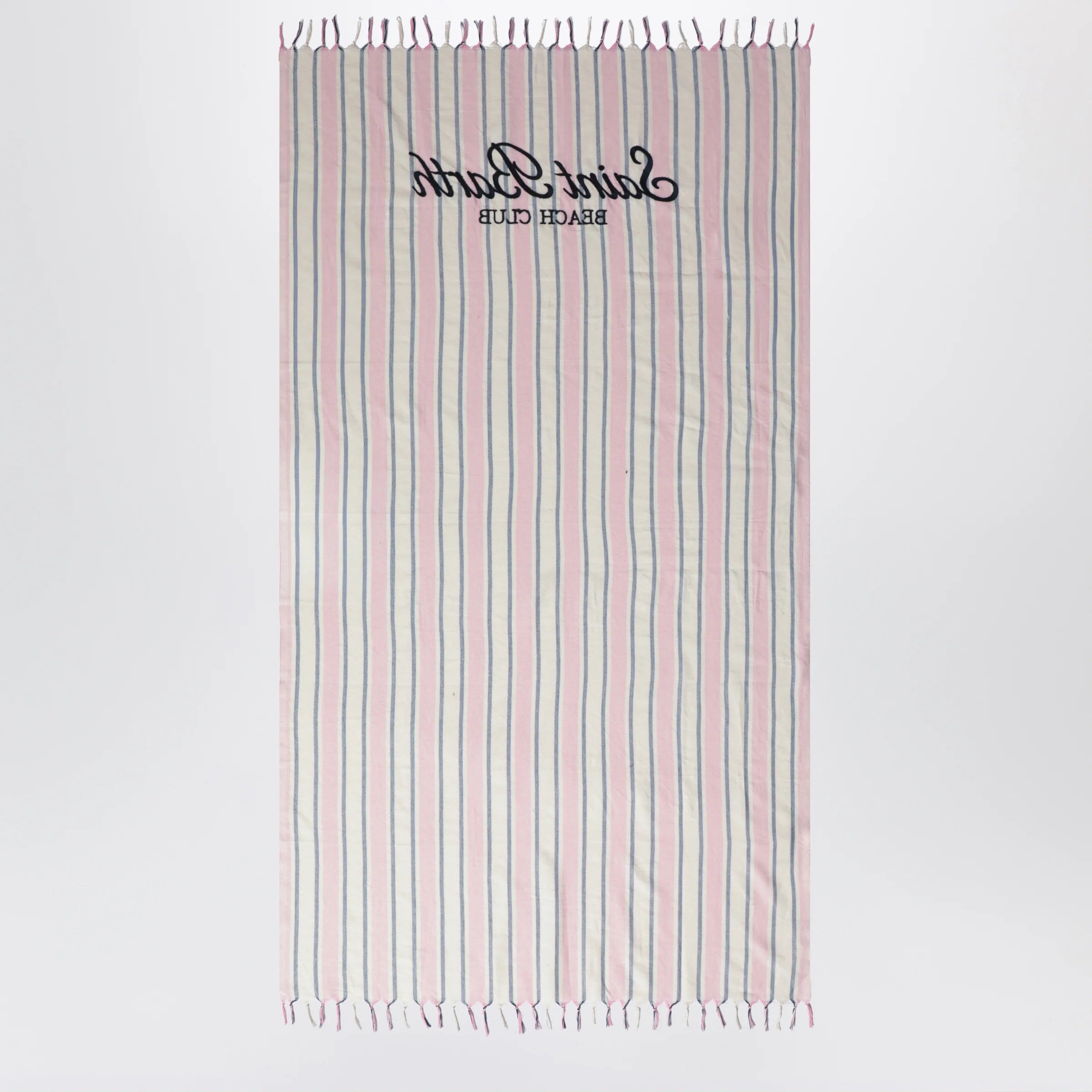 MC2 Saint Barth Striped beach towel with logo embroidery