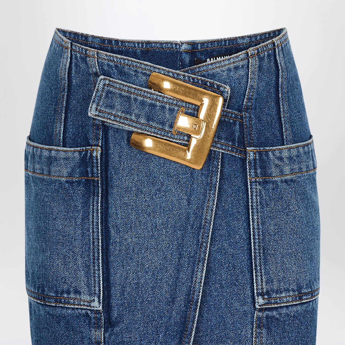 Balmain Denim skirt with belt