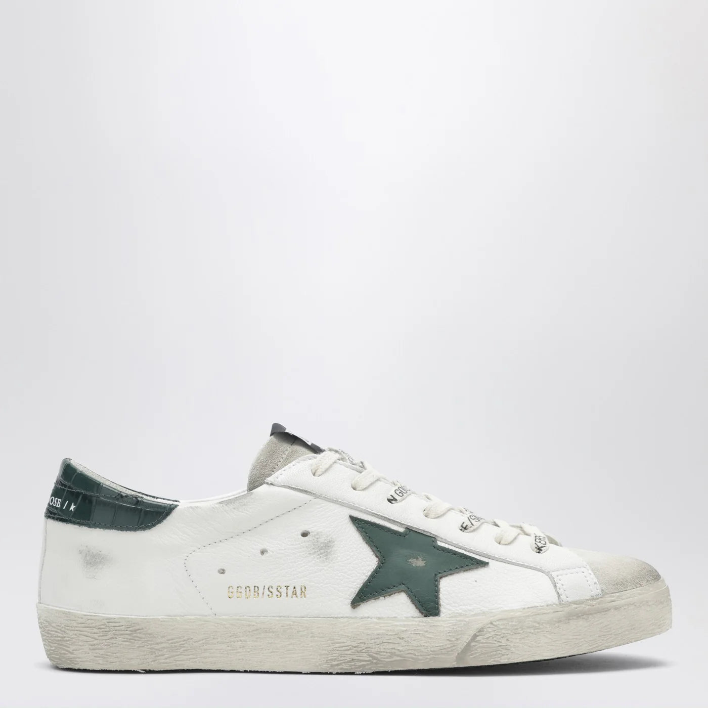 Golden Goose Super-Star Sneakers in white/green