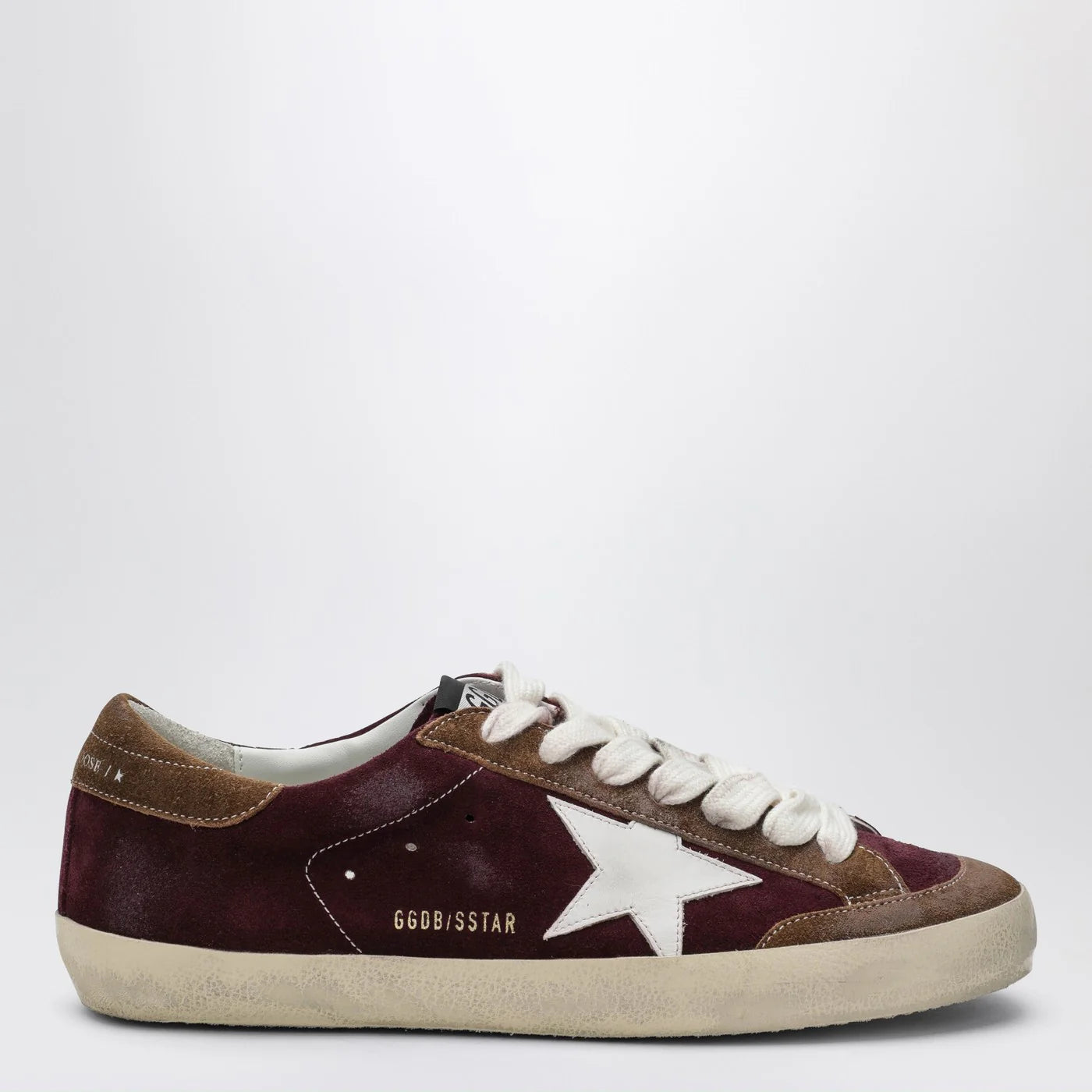 Golden Goose Bordeaux/white/brown Super Star Sneakers