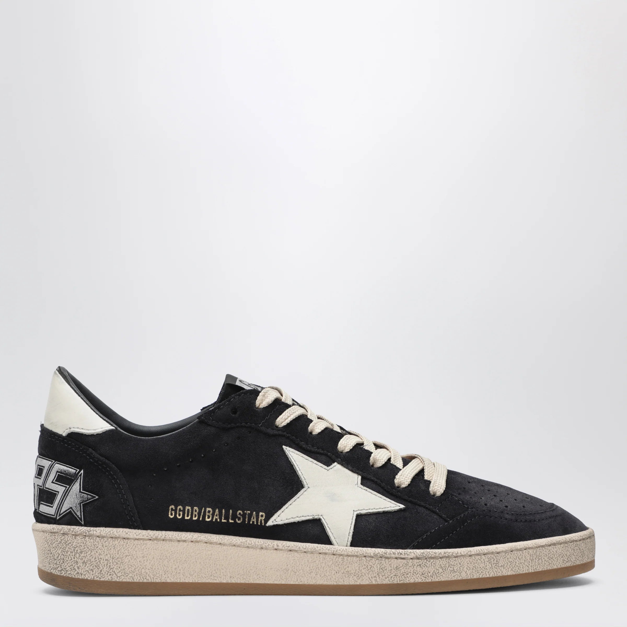 Golden Goose Dark blue/white Ball Star sneakers in suede and leather