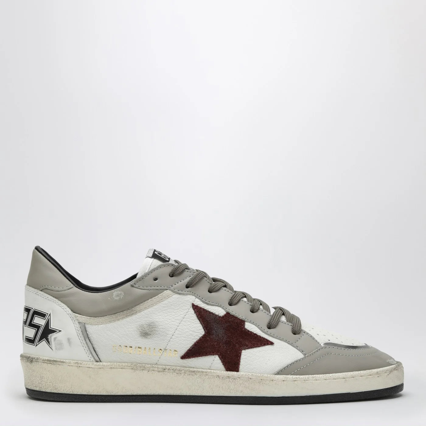 Golden Goose Ball Star Sneakers white/taupe/burgundy