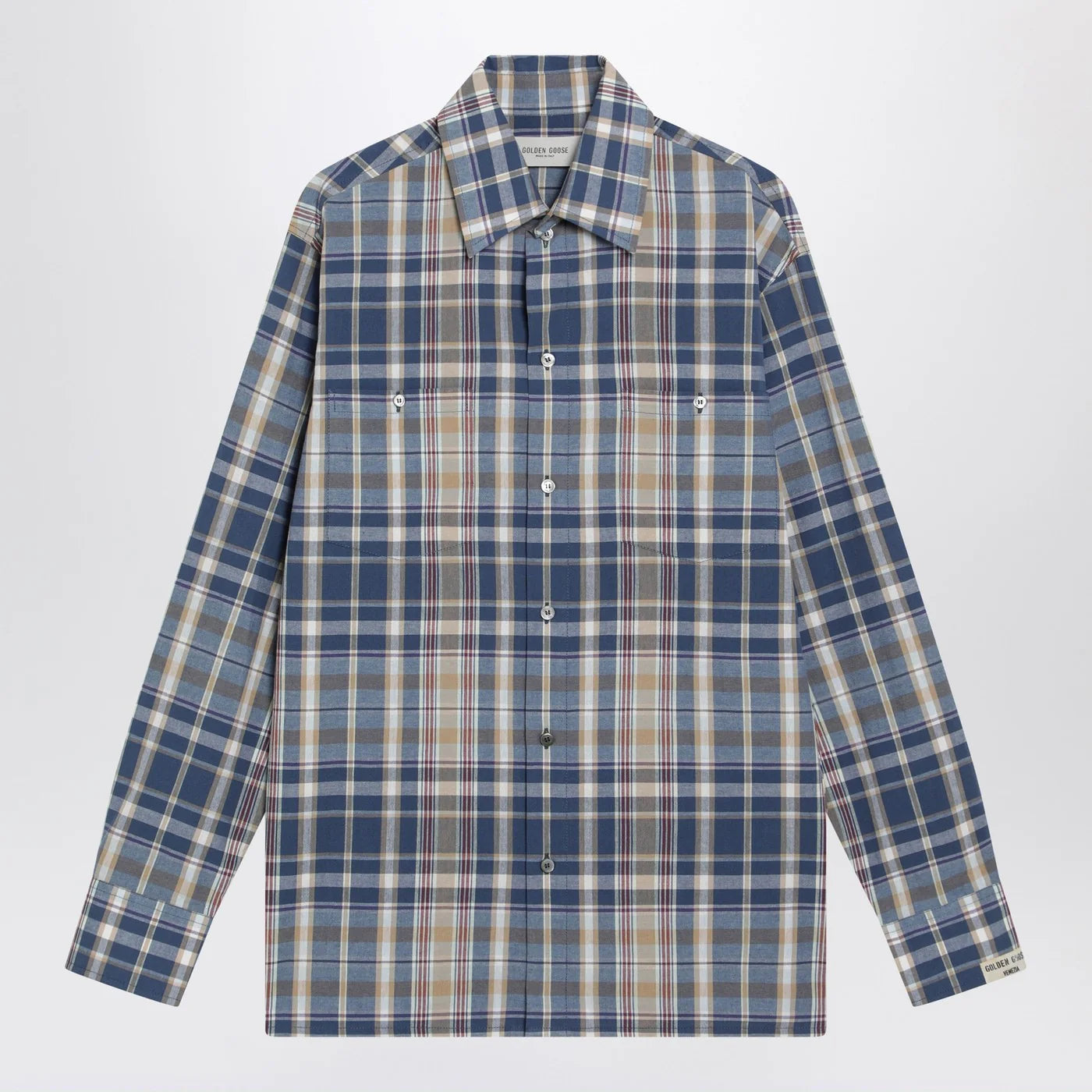 Golden Goose Indigo blue checked shirt