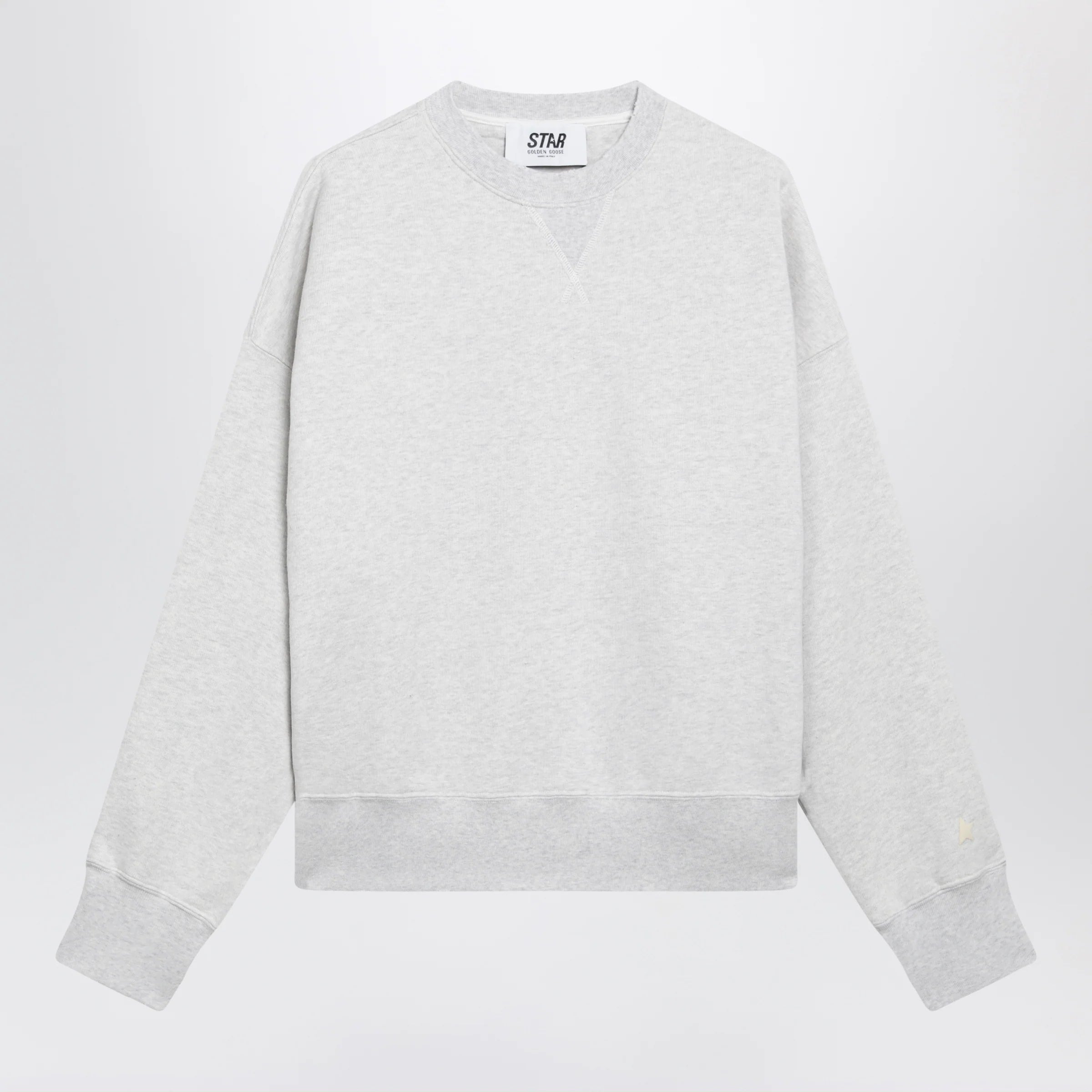 Golden Goose Women's Star cropped oversized cotton hoodie in grey