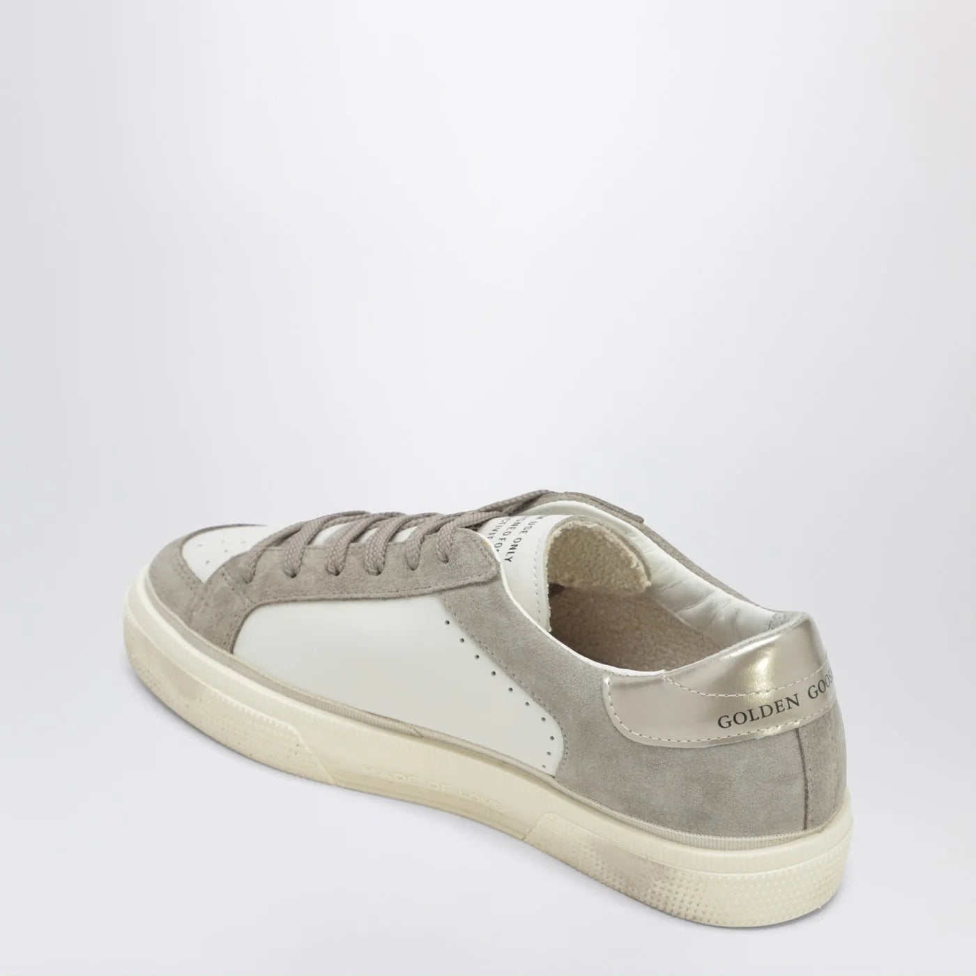 Golden Goose White/taupe May Sneakers with glitter star