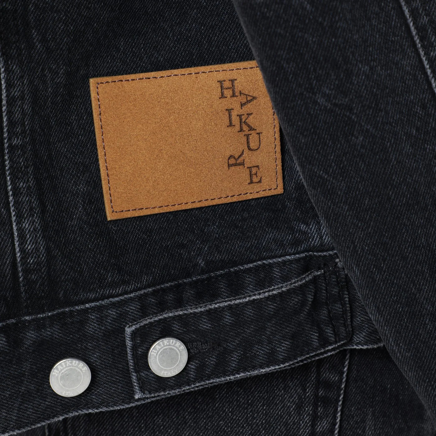 HAIKURE Black washed-effect Renee denim jacket