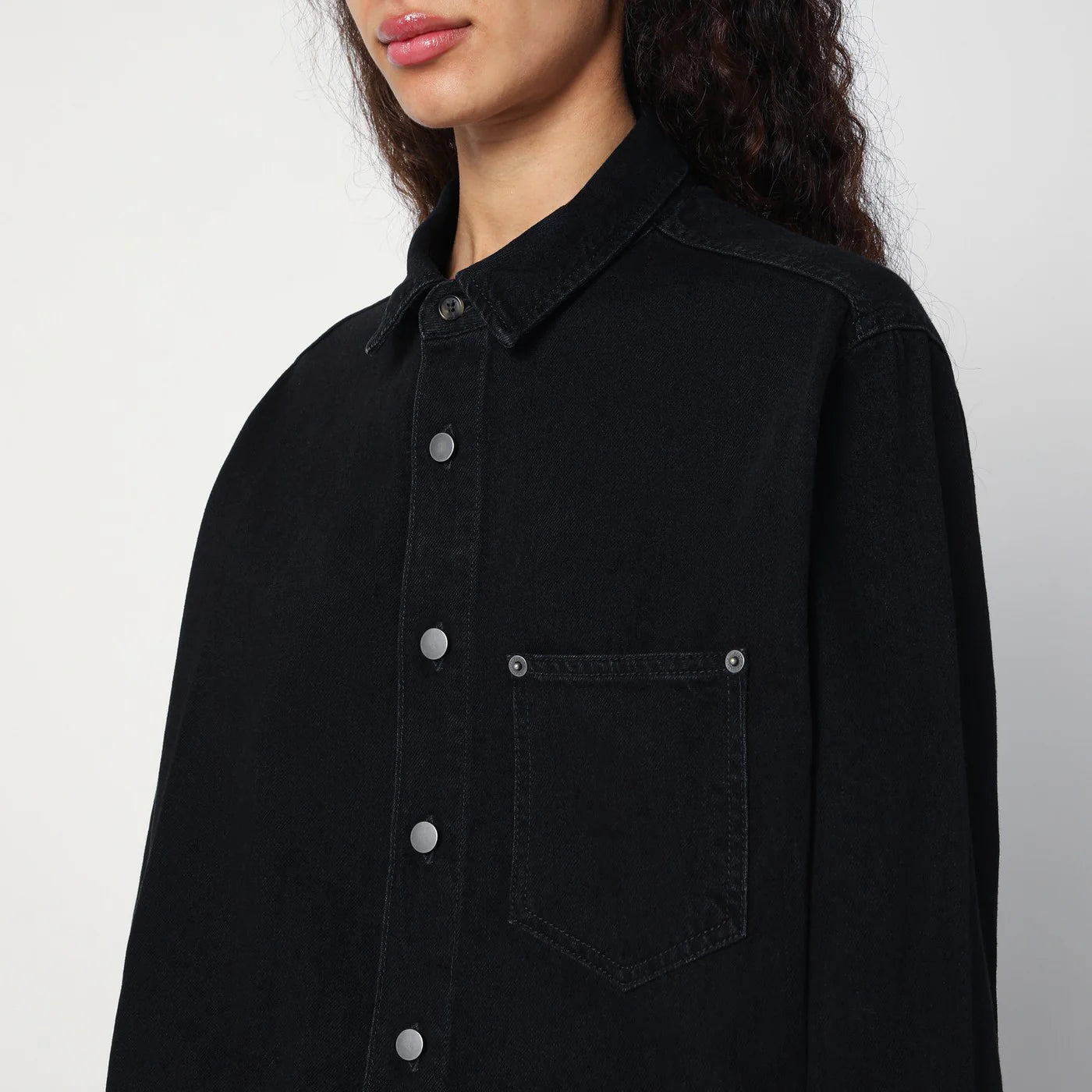 HAIKURE Washed black Tamu mini dress in denim