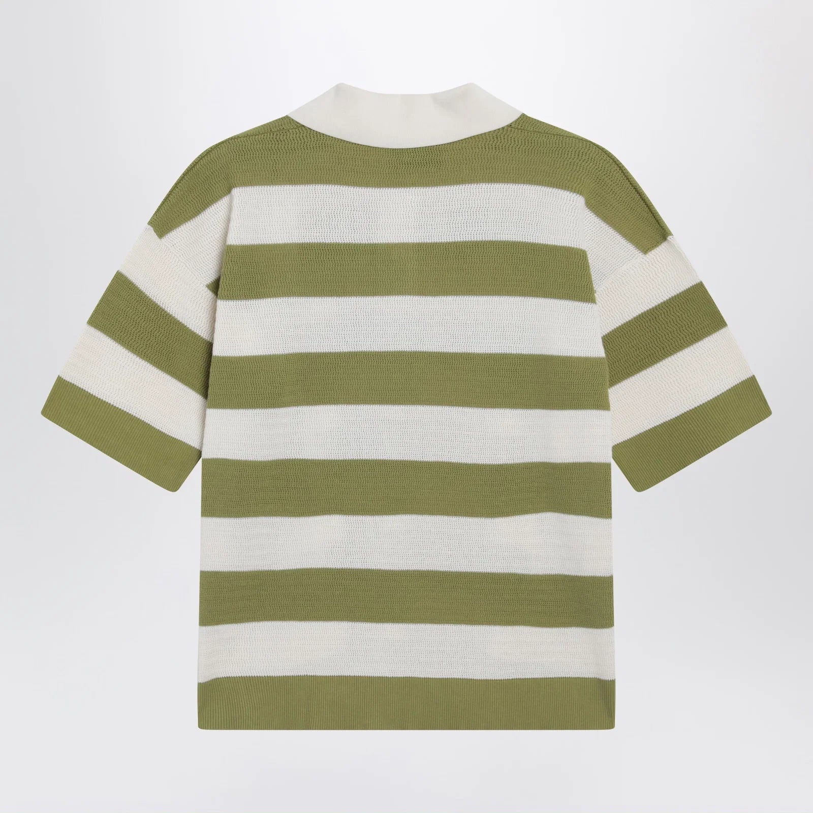 Ami Paris Ami de Coeur striped cotton knit polo shirt