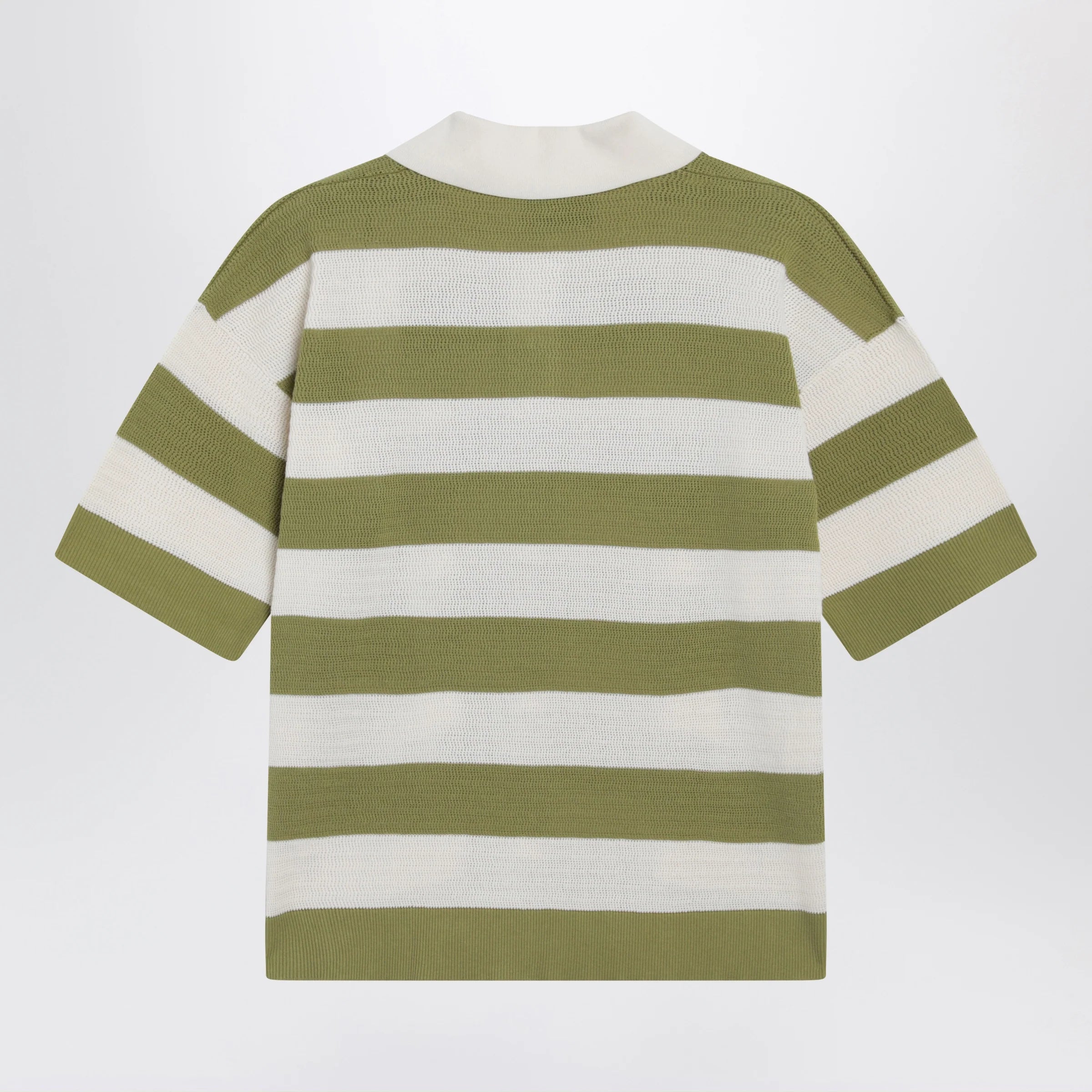 Ami Paris Ami de Coeur striped cotton knit polo shirt
