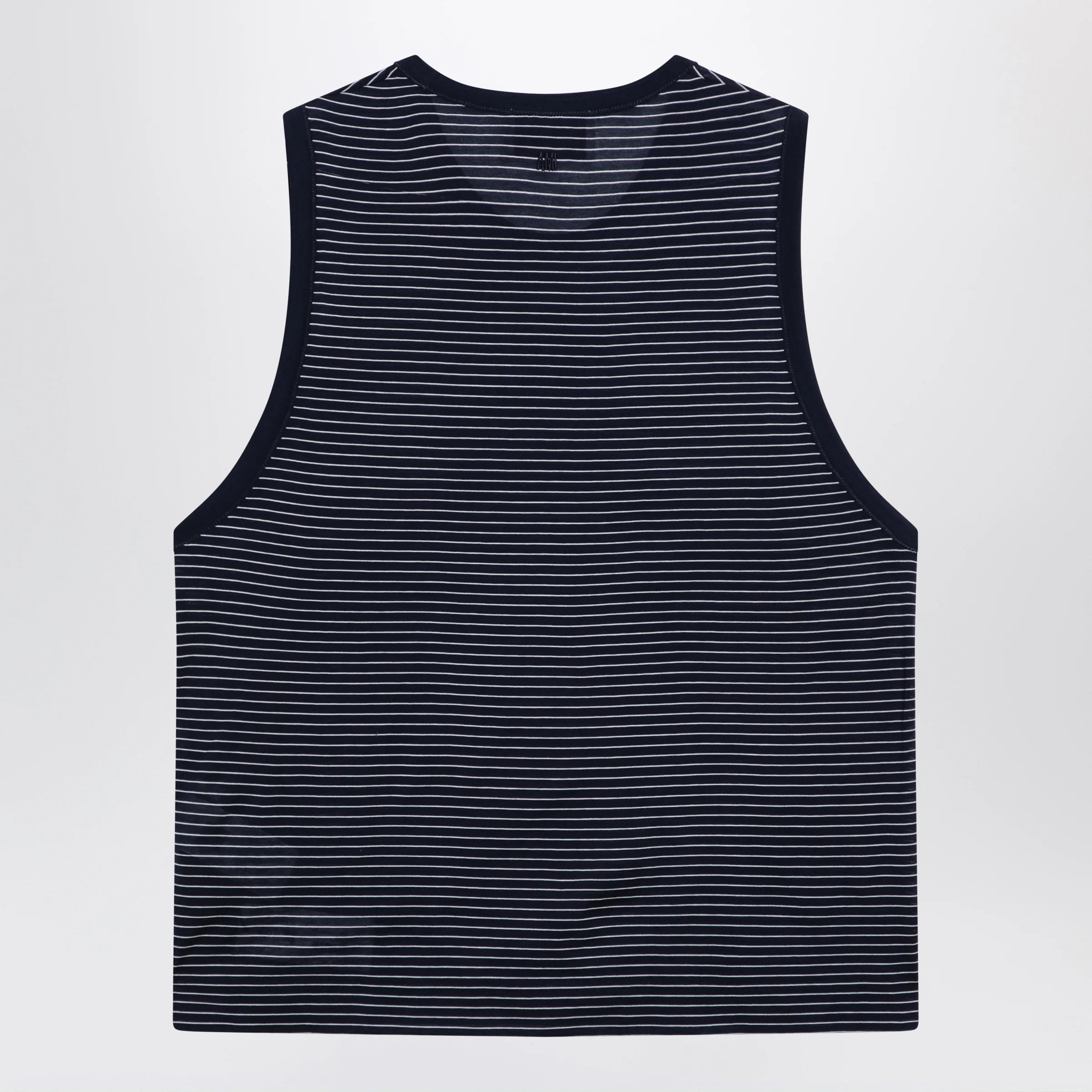 Ami Paris Striped tank top Ink/White with logo
