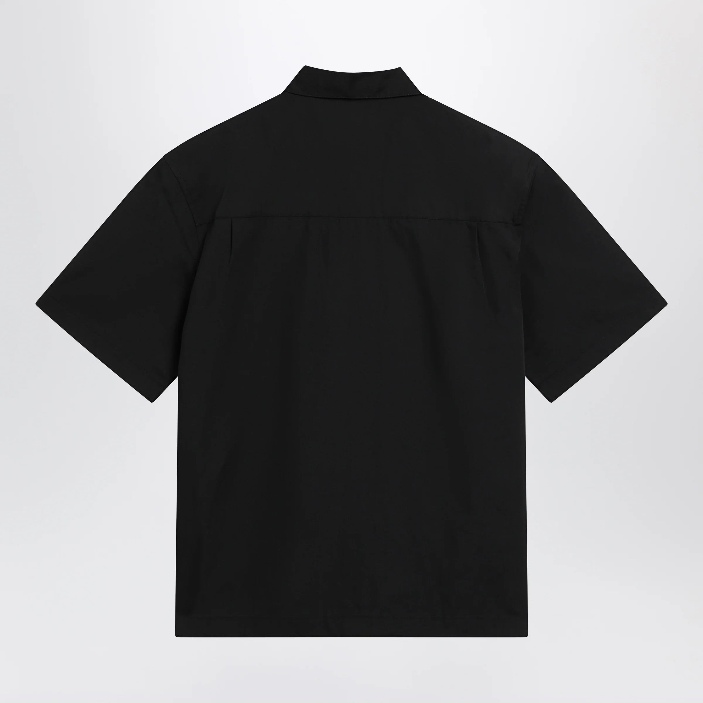 Carhartt WIP S/S Postal Zip Shirt in poly-cotton, black