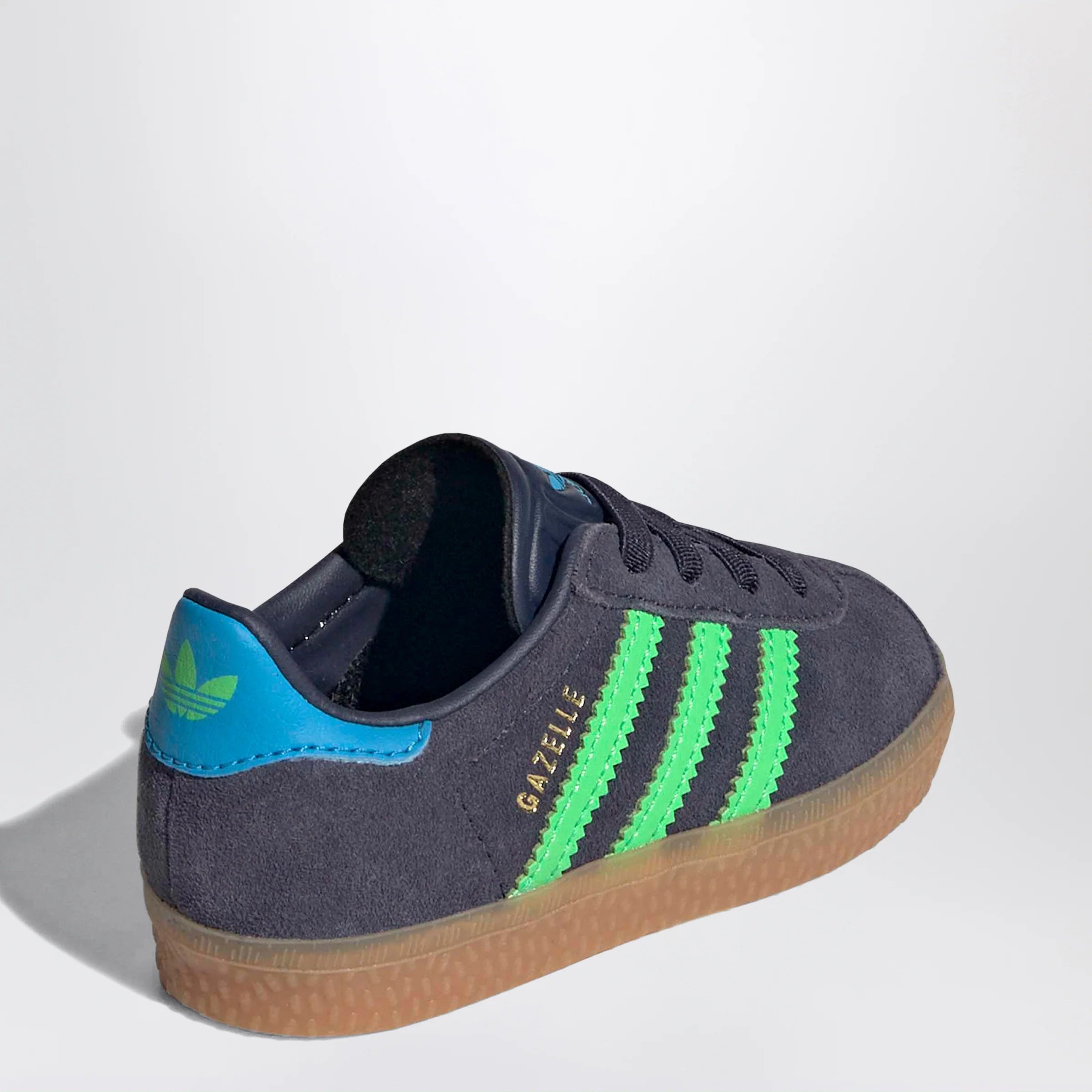 adidas Originals Blue/green Gazelle trainers with elastic laces
