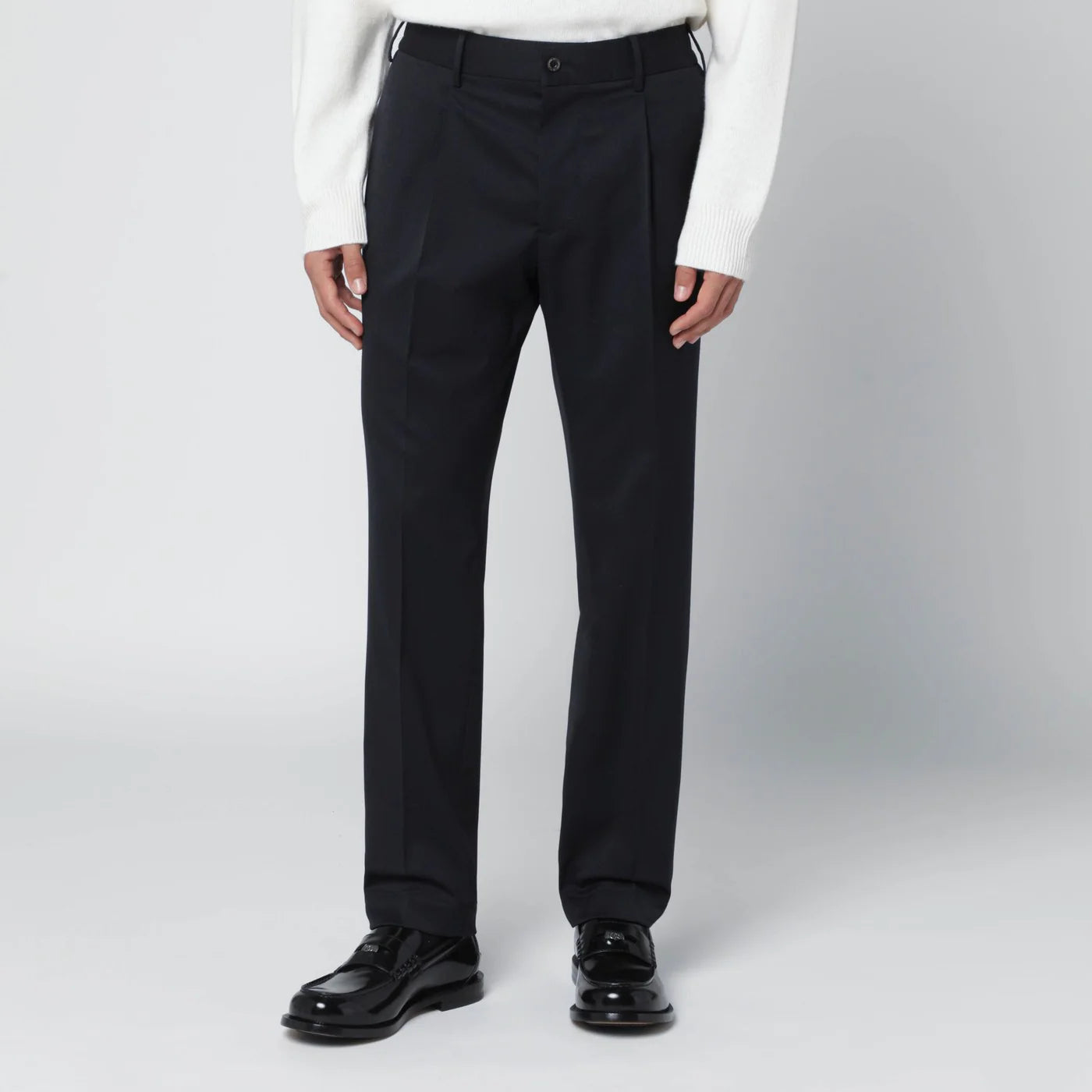 Santaniello Blue wool blend trousers