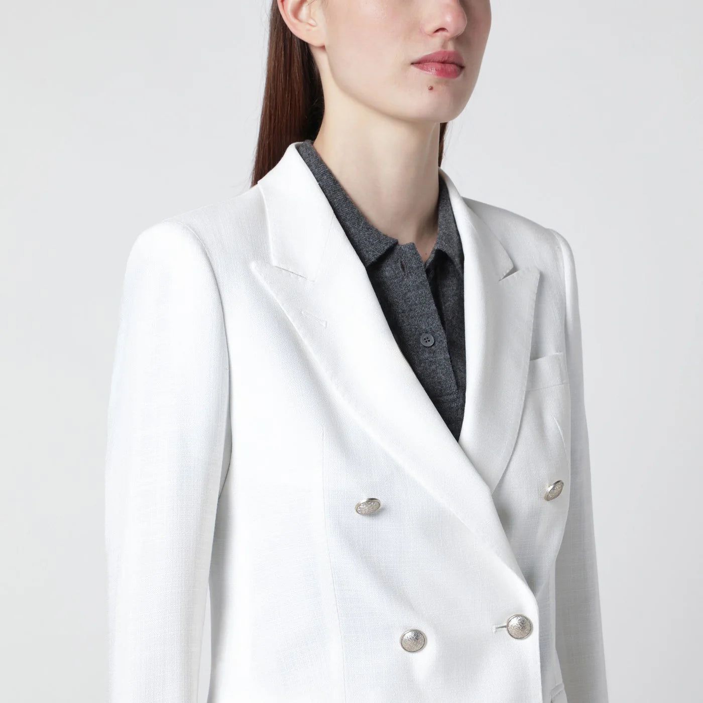Tagliatore White double-breasted jacket