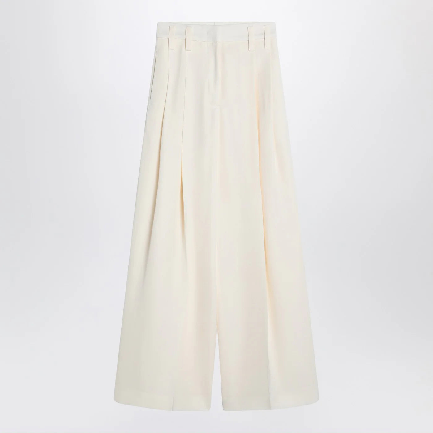 Jil Sander Wide cream trousers in silk blend