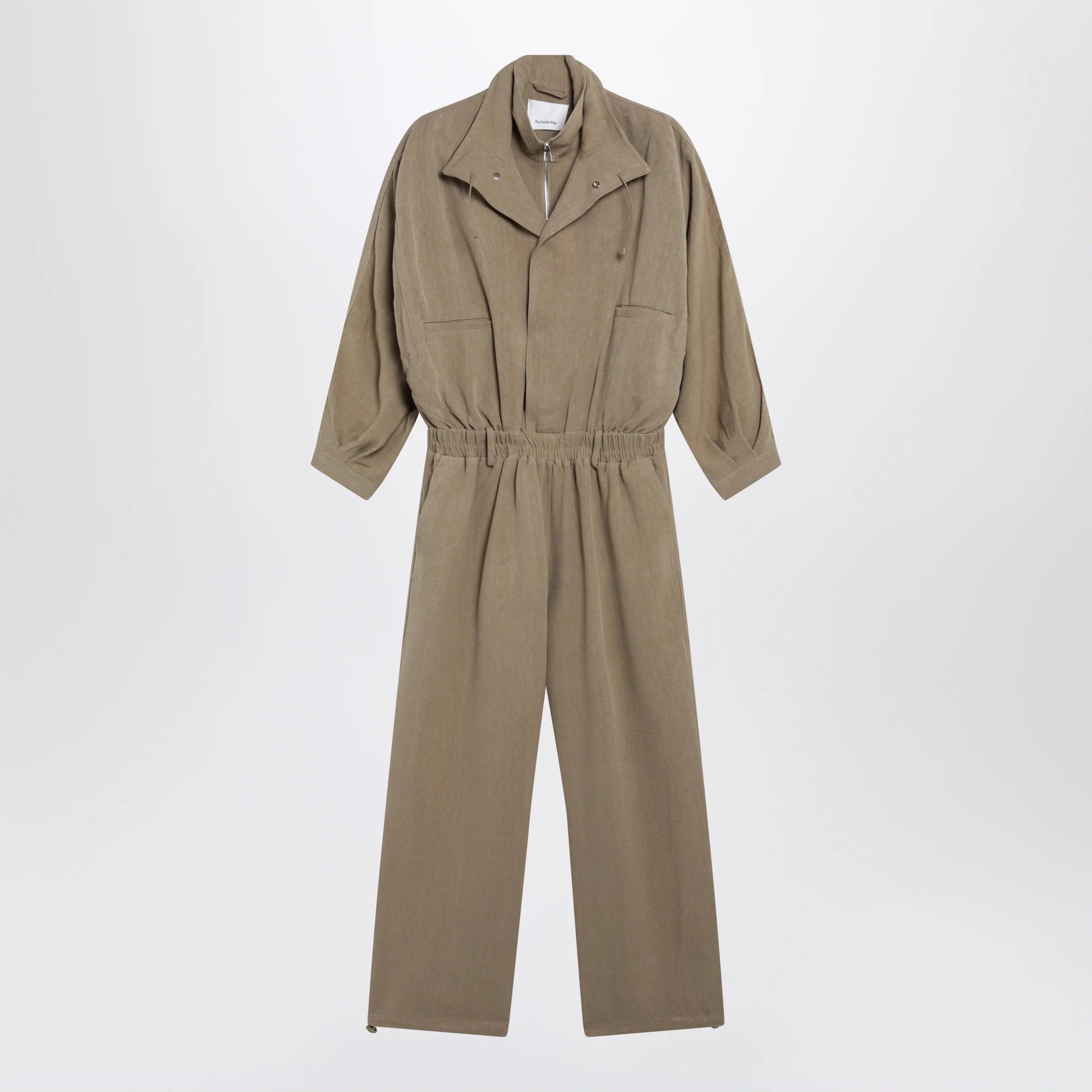 The Frankie Shop Camel Marvin jumpsuit in linen blend