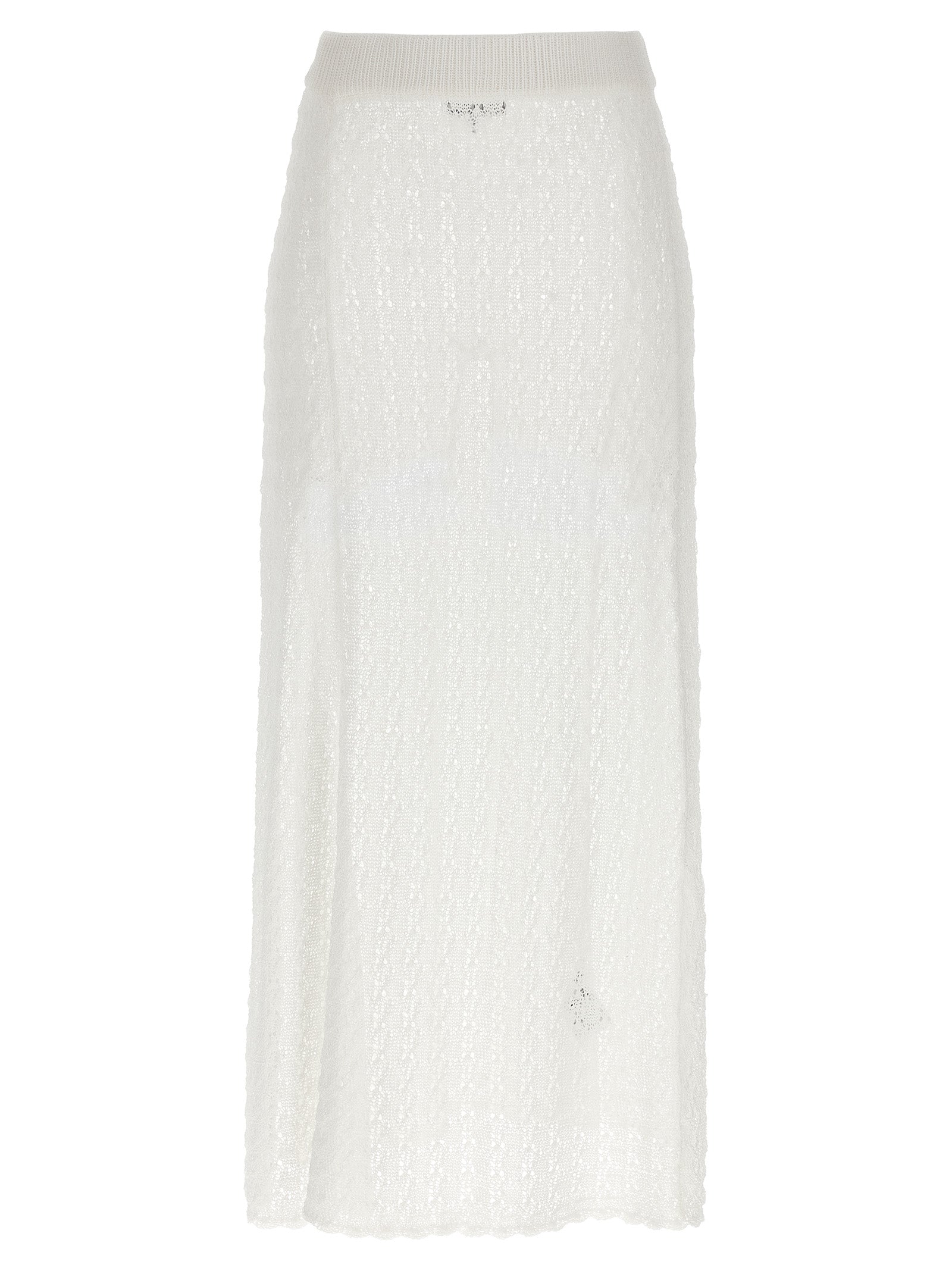 Ganni Shiny Pointelle Knit Skirt